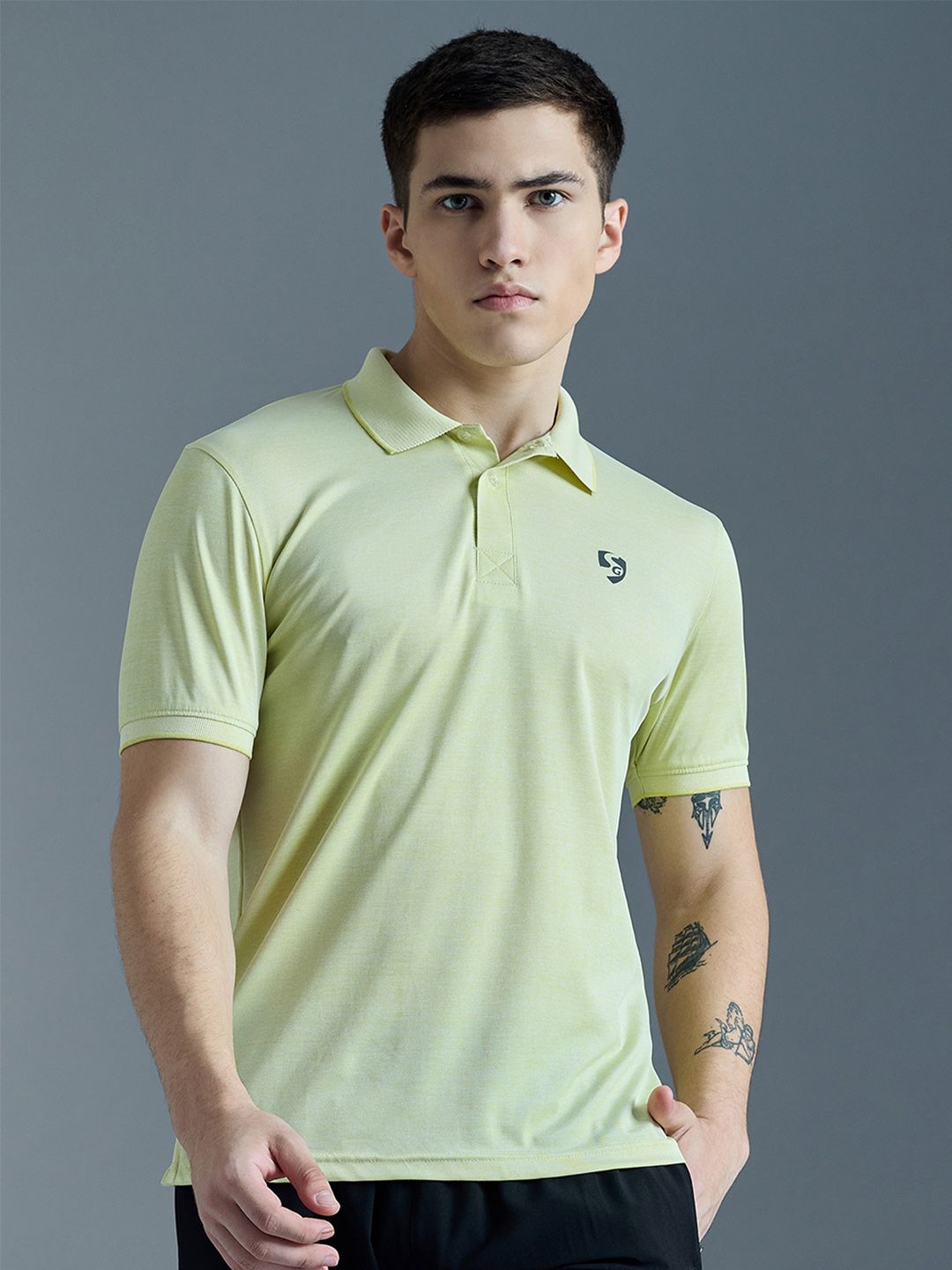 SG Men Solid Polo Collar T-shirt