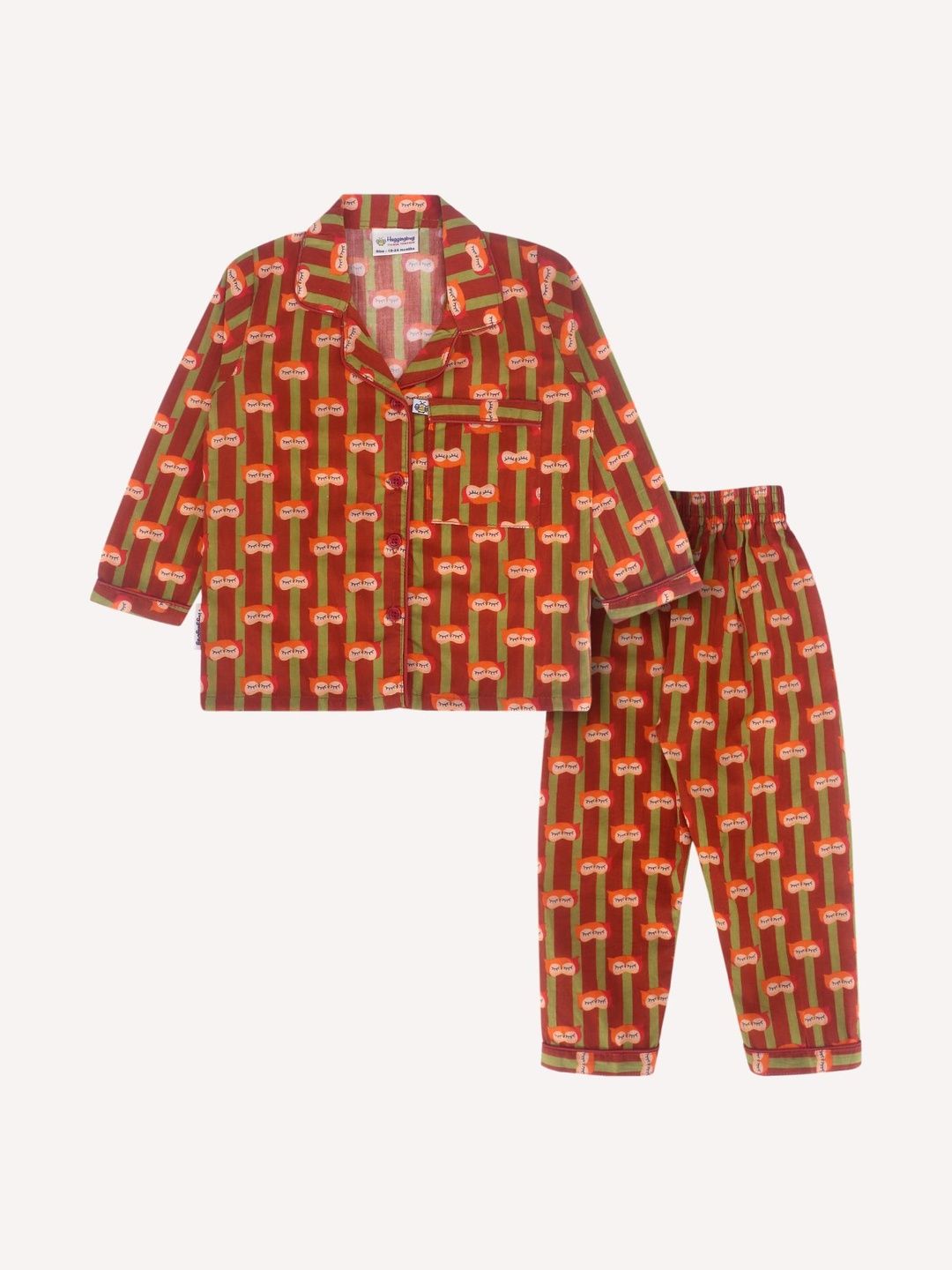 Huggingbug Unisex Kids Printed Night suit