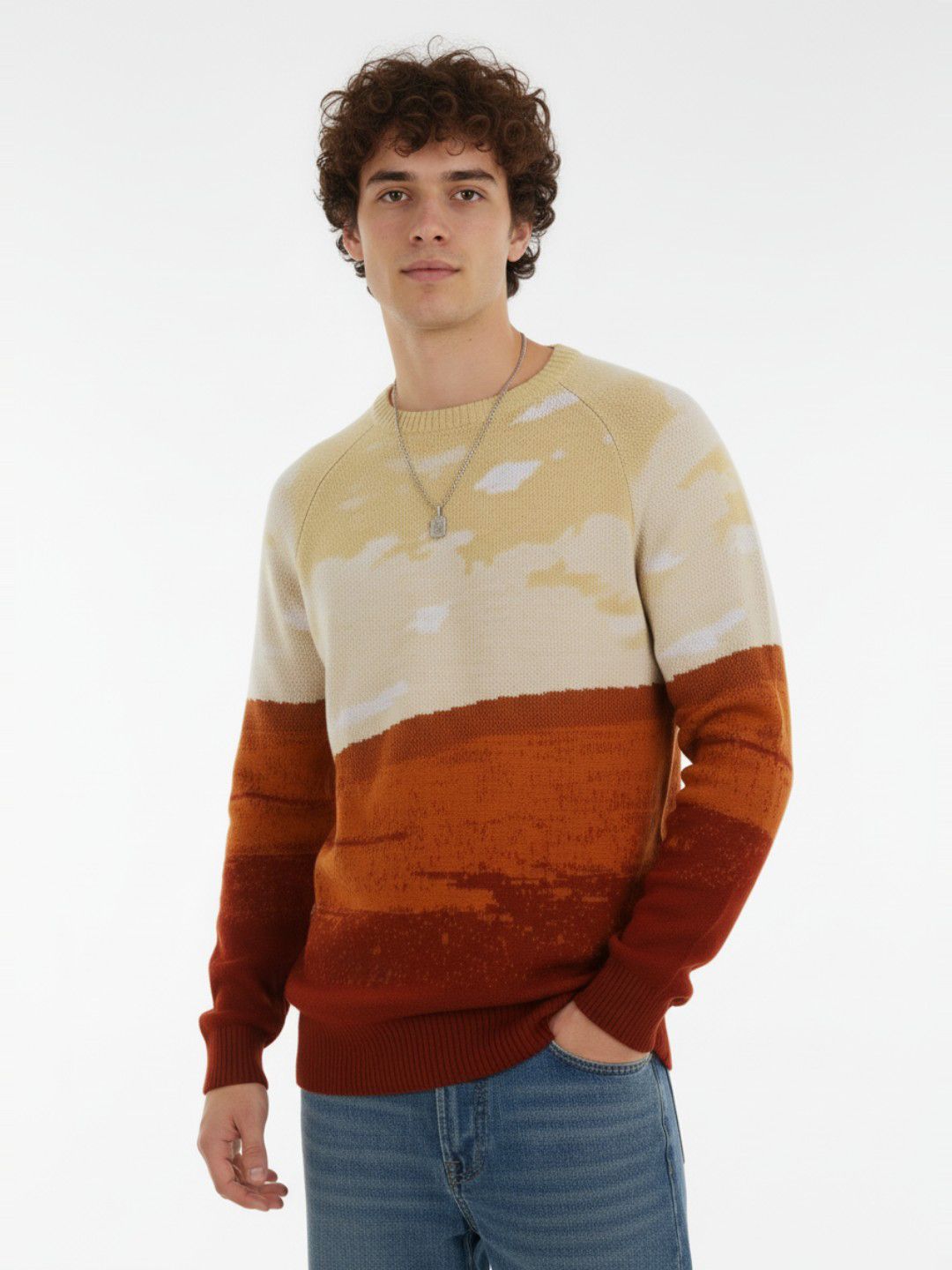 glitchez Acrylic Raglan Sleeves Conversational Printed Pullover