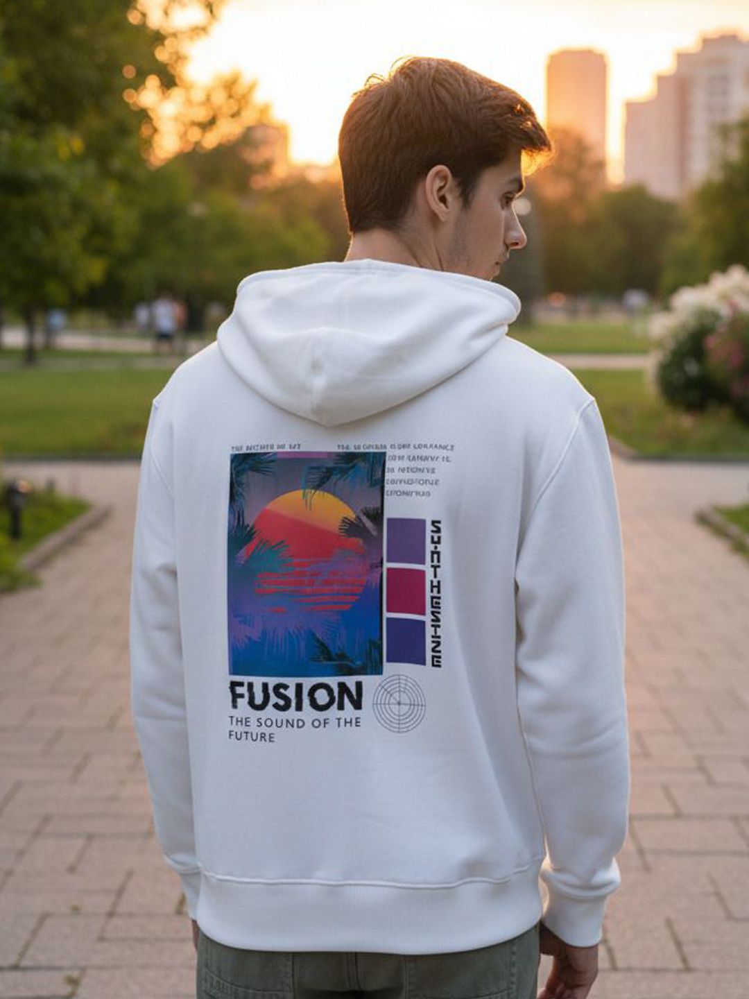 STARFOX Men Printed Hooded Sweatshirt