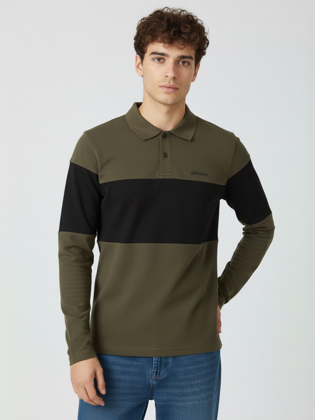 glitchez Colourblocked Polo Collar T-shirt
