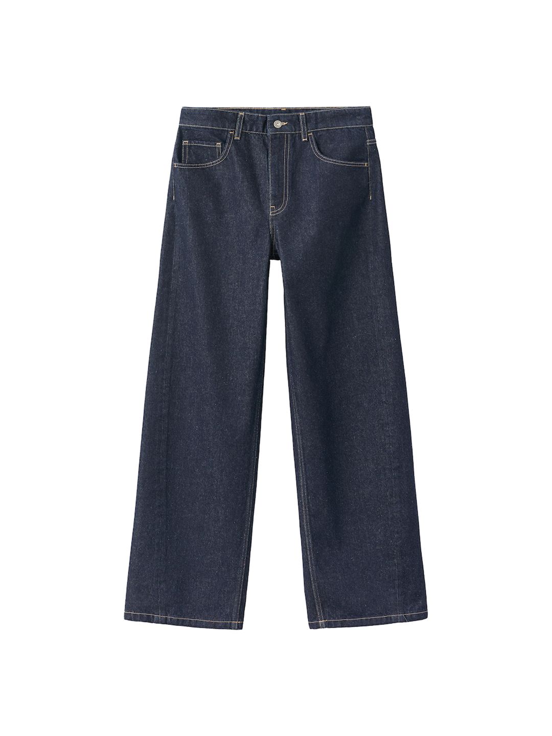 Pure Cotton Mid-Rise Barrel Fit Jeans