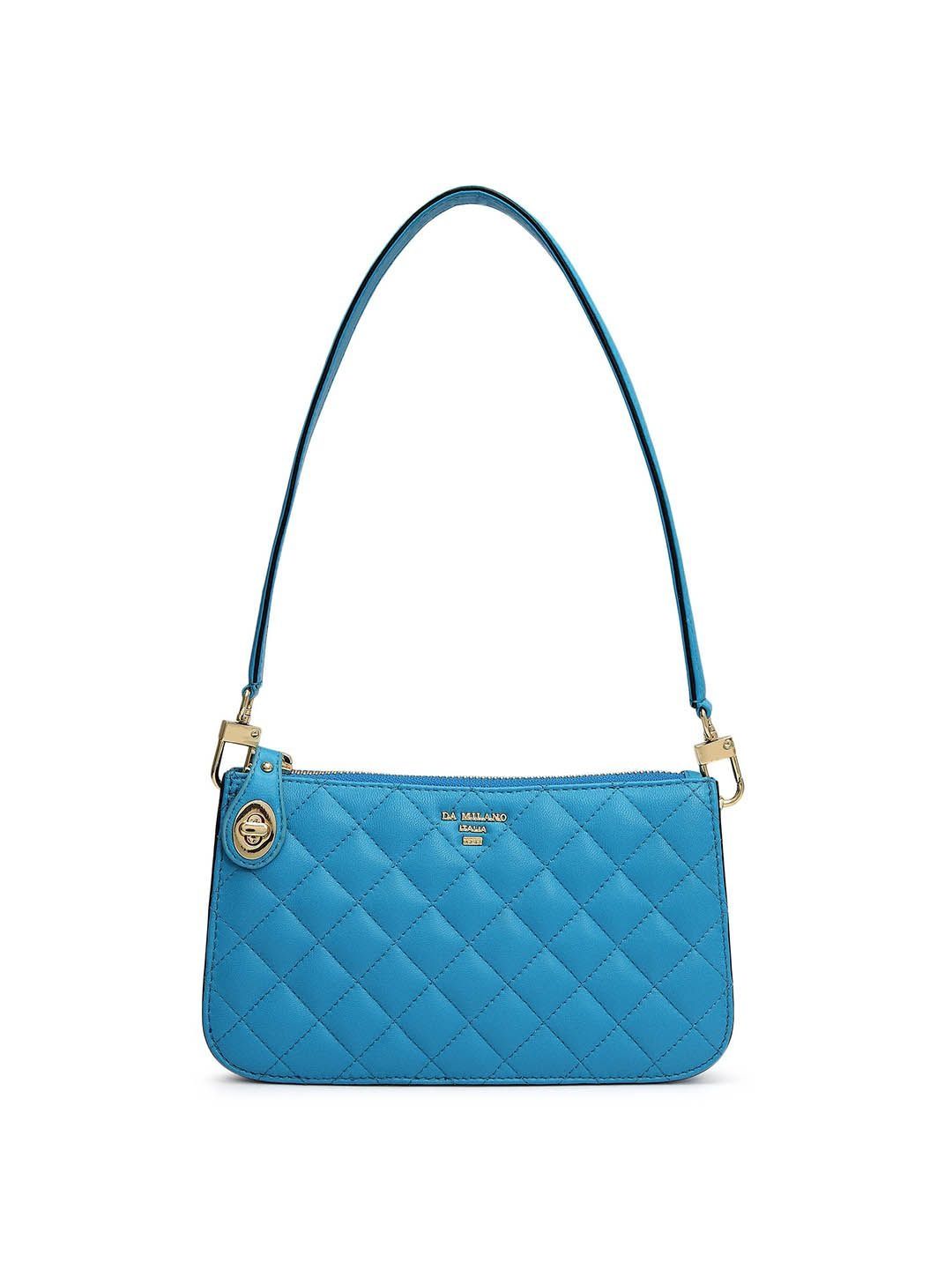 Leather Shoulder Bag with Quilted Da Milano Leather Shoulder Bag with Quilted