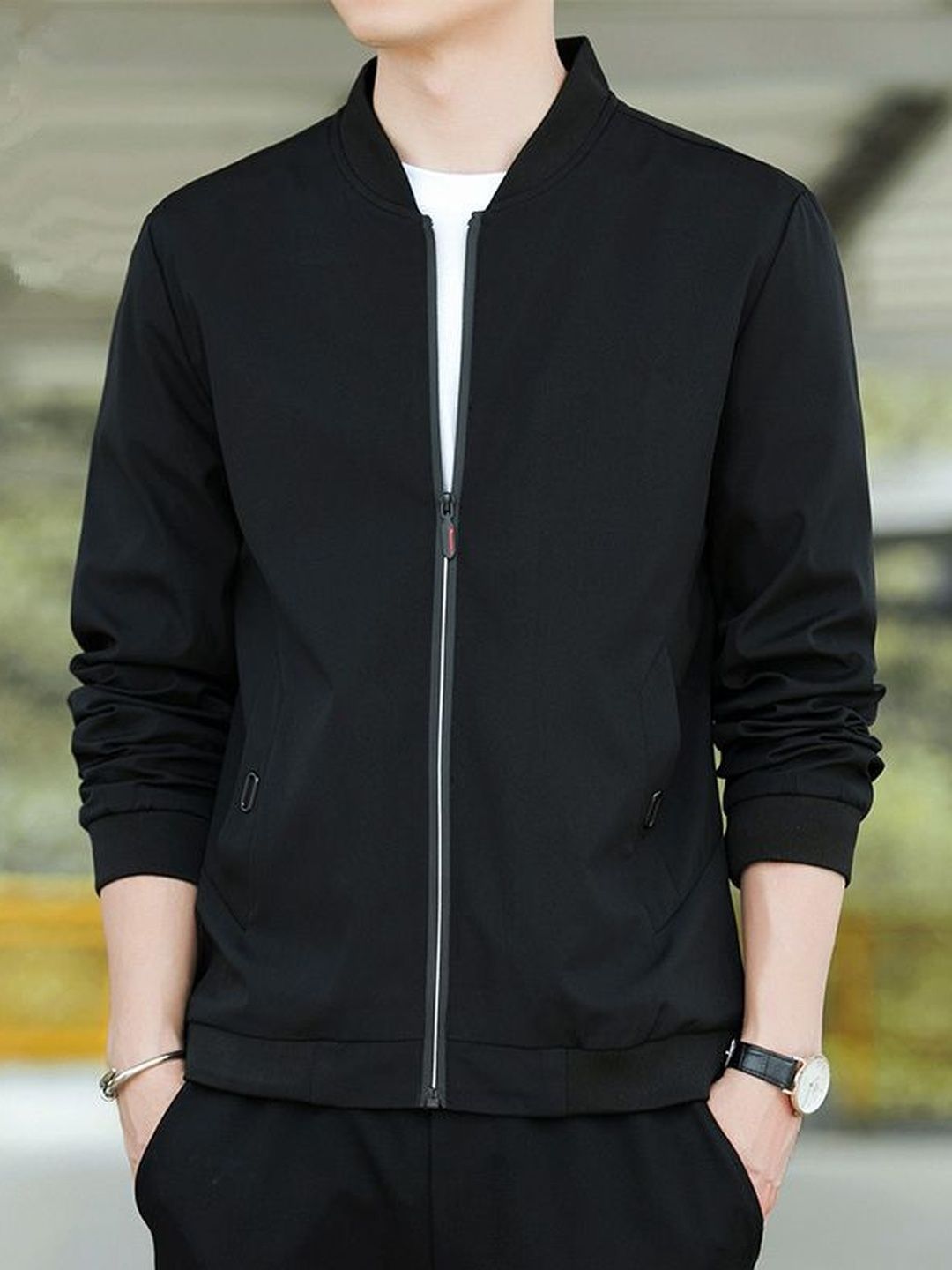 StyleCast x Revolte Stand Collar Long Sleeves Bomber Jacket