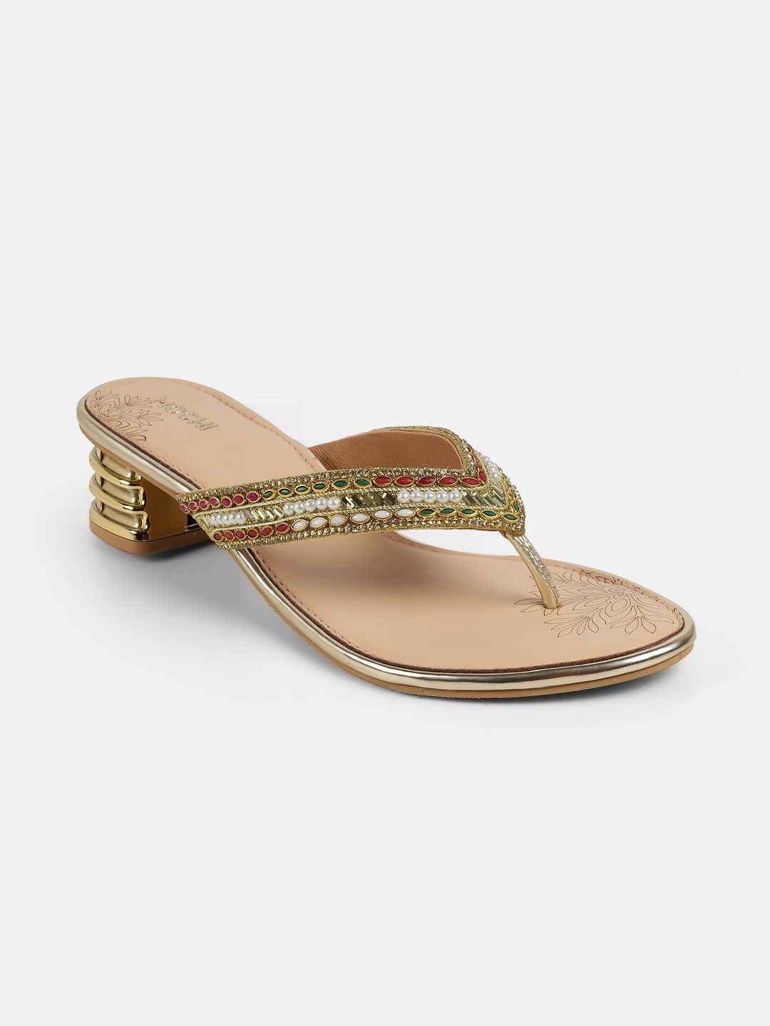 Mochi Mochi Embellished Party Block Sandals