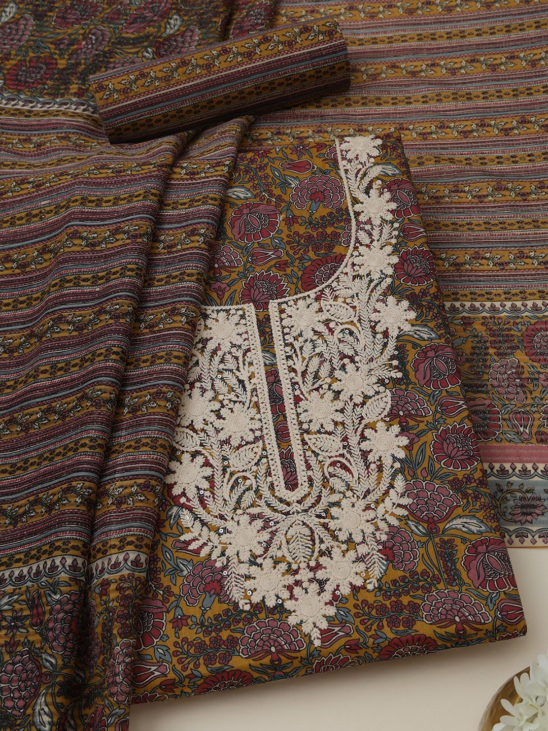 Soch Printed Pure Cotton Unstitched Dress Material