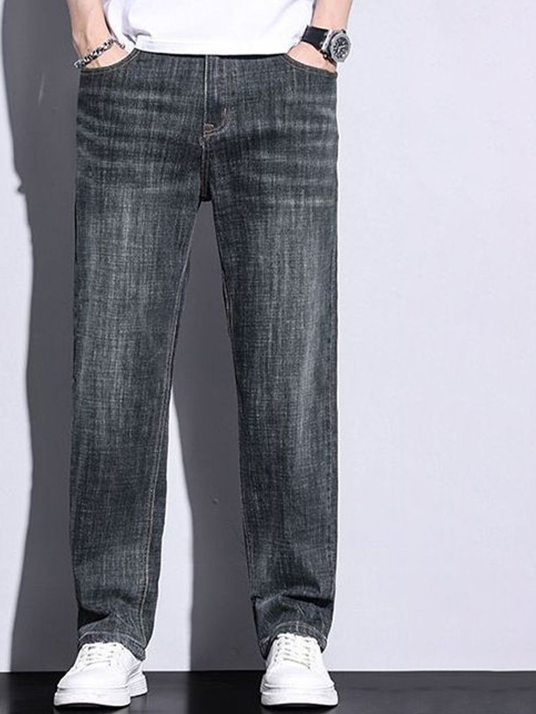 StyleCast x Revolte Men Regular Fit Mid-Rise Heavy Fade Jeans