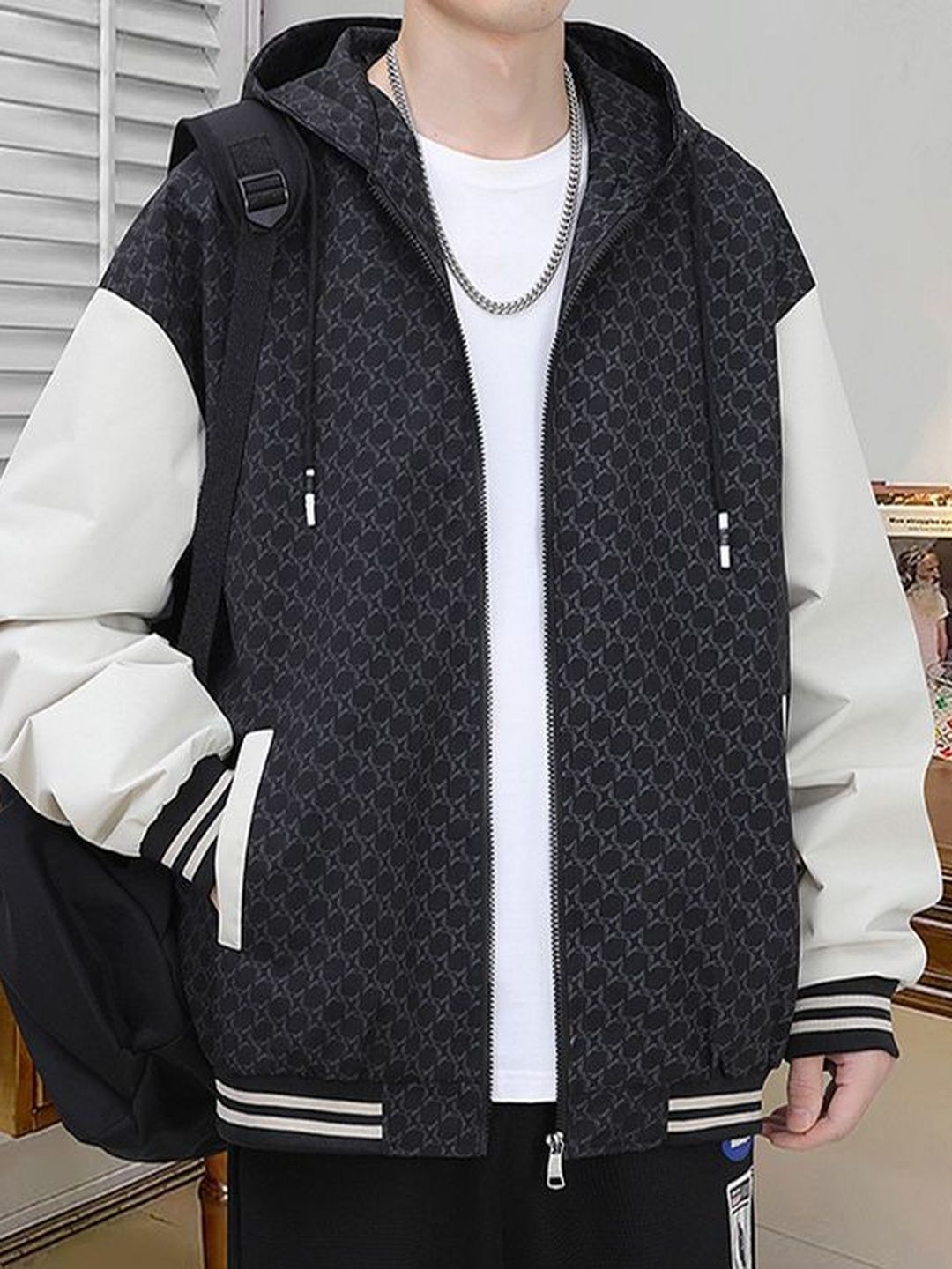 StyleCast x Revolte Men Geometric Casual Jacket