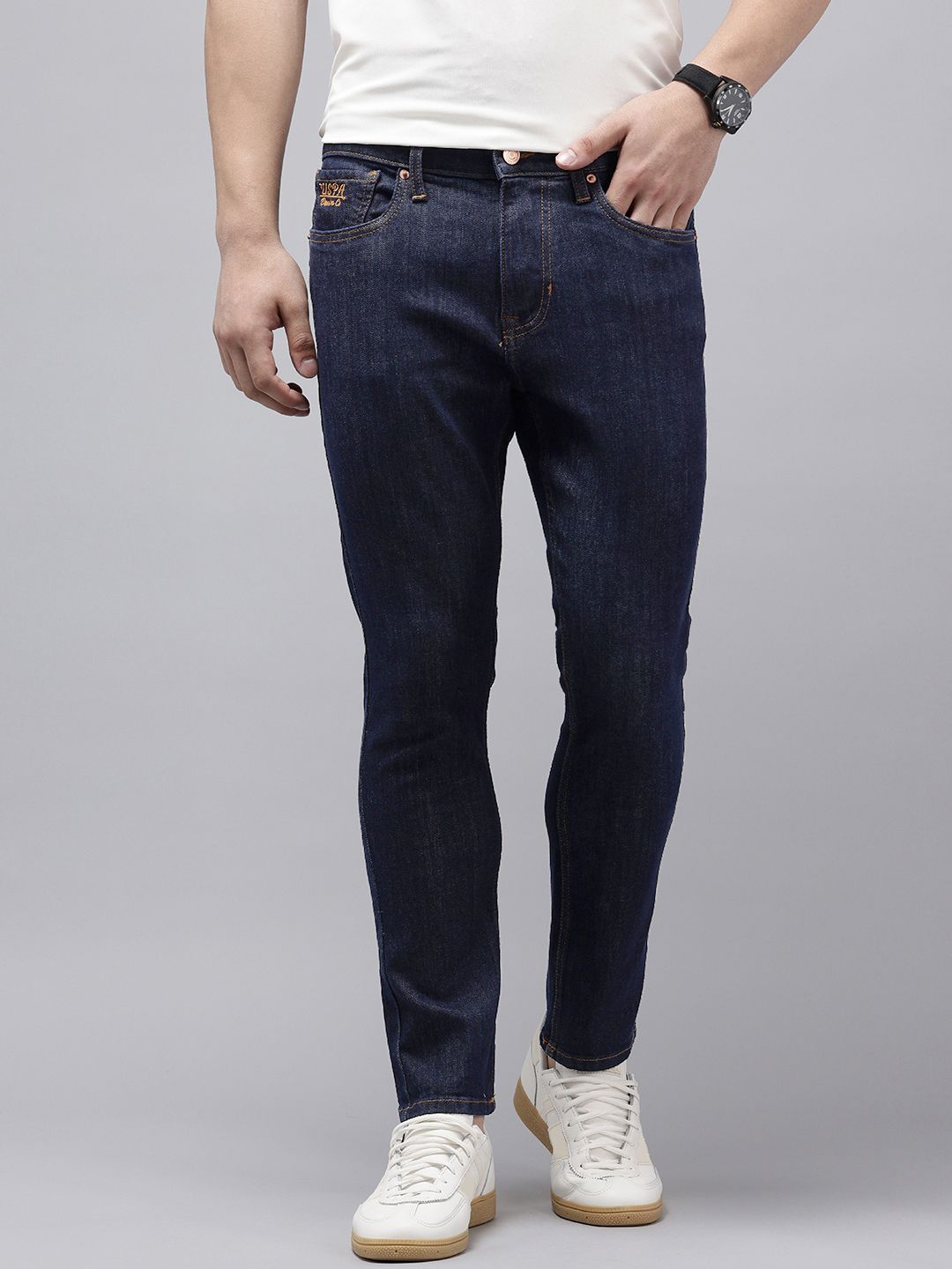 U.S. Polo Assn. Denim Co. Men Henry Cropped Skinny Fit Light Fade Stretchable Jeans
