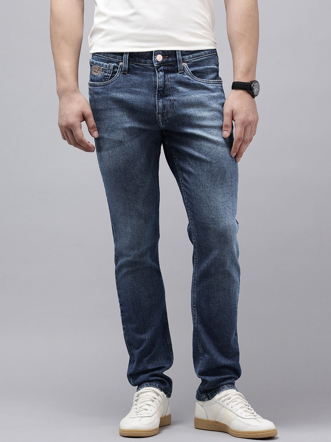 U.S. Polo Assn. Denim Co. U.S. Polo Assn. Denim Co. Men Brandon Slim Tapered Fit Light Fade Stretchable Jeans