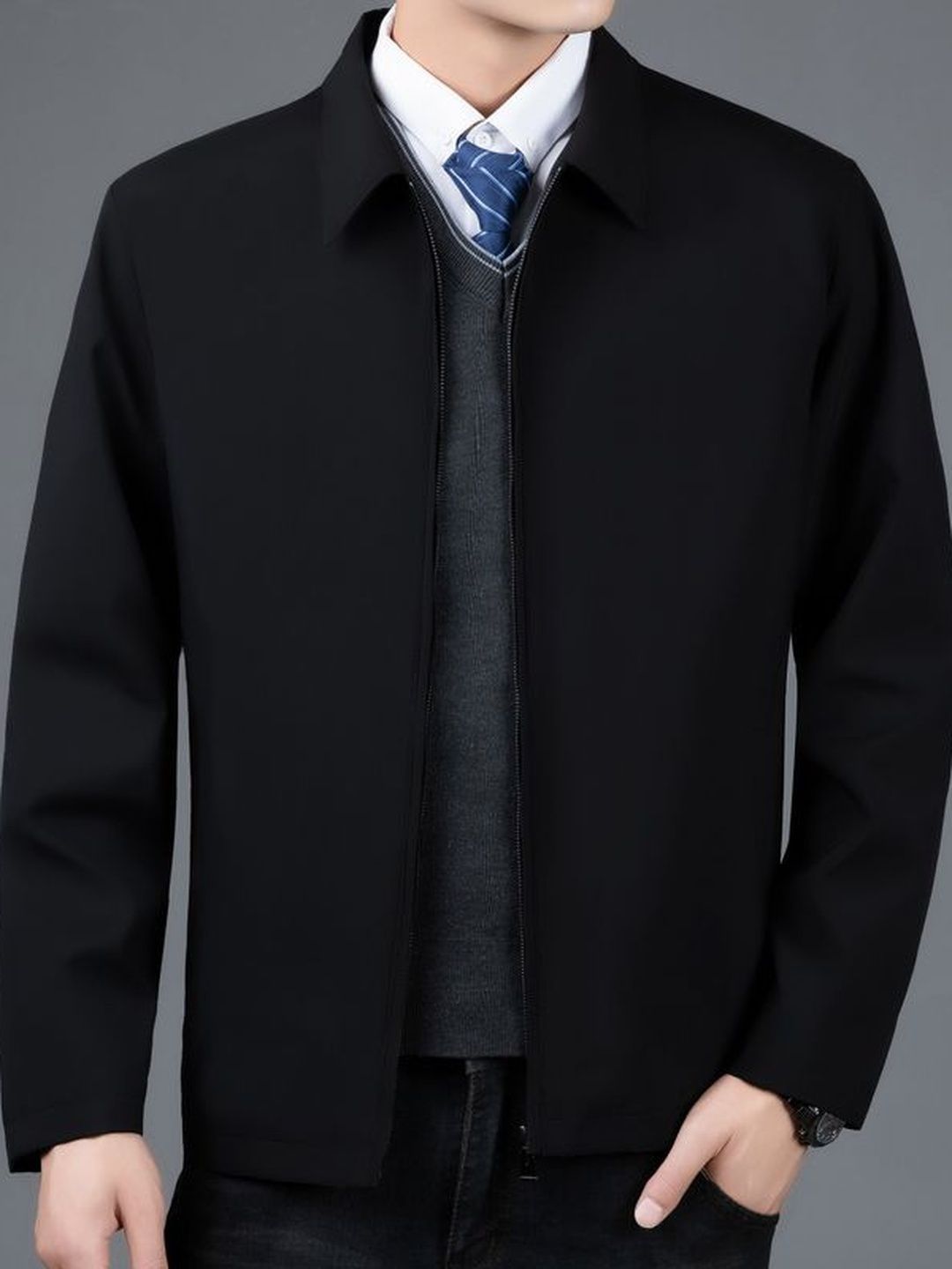 StyleCast x Revolte Spread Collar Long Sleeves Tailored Jacket