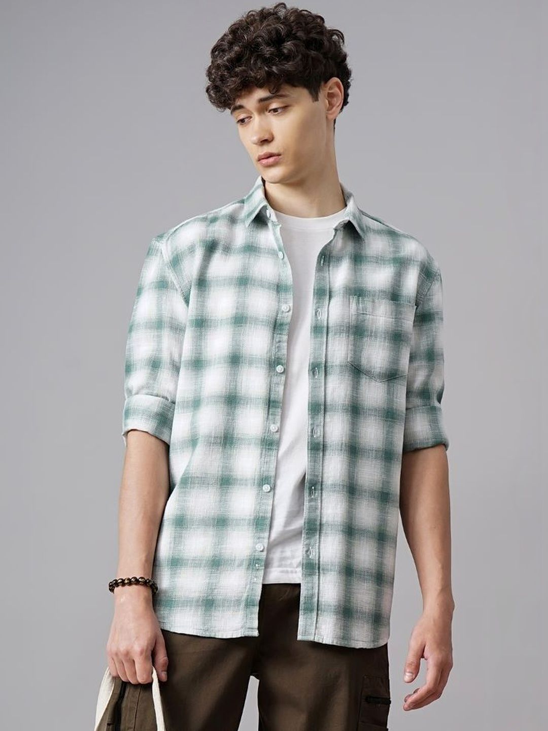 British Club Men Smart Tartan Checks Checked Casual Shirt