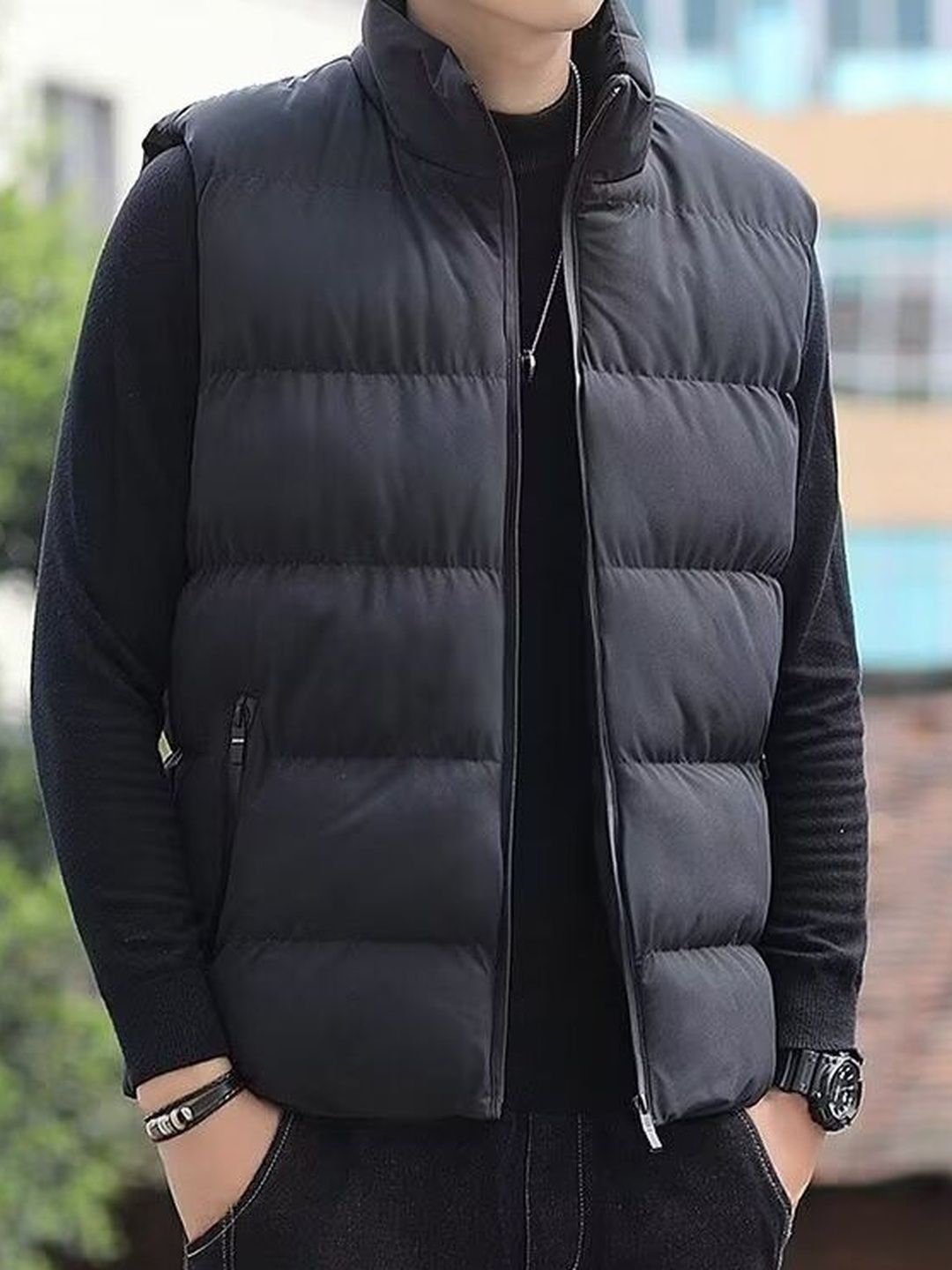 StyleCast x Revolte Men Mock Collar Puffer Jacket