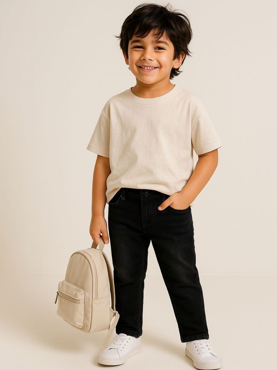 TALES & STORIES Boys Slim Fit Mid-Rise Light Fade Stretchable Jeans