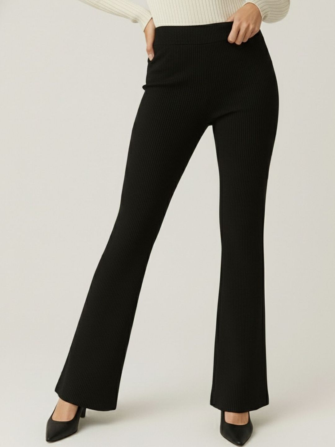 Plus Size Women Comfort Wrinkle Free Trousers