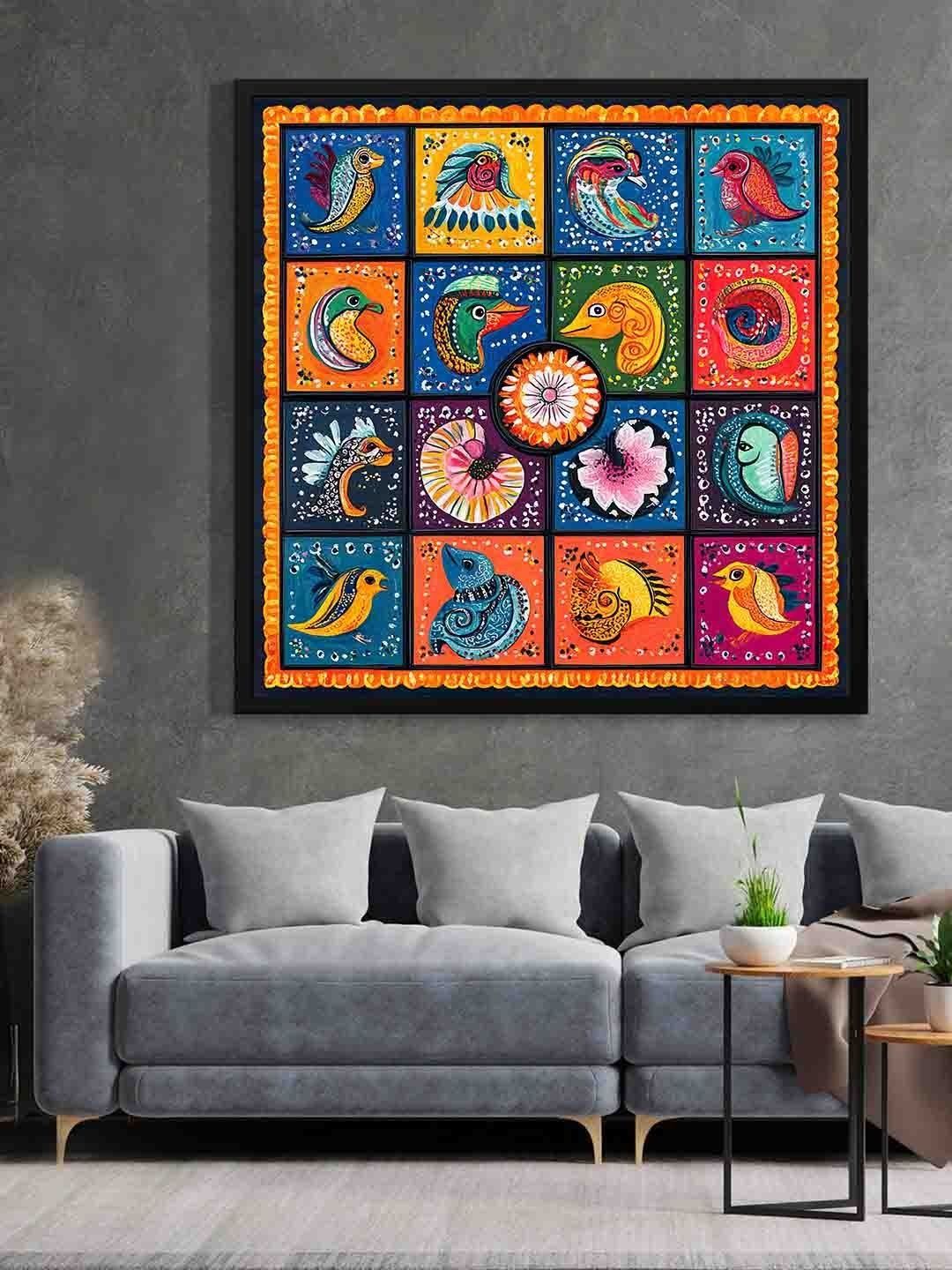 DECOR DADDY Multicoloured Canvas Birds and Animals Wall Paintings