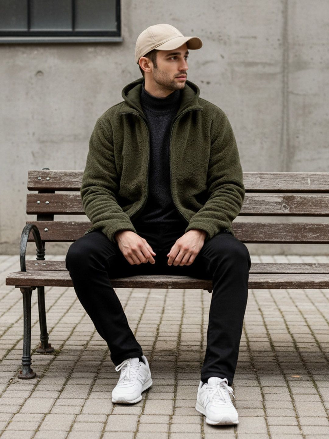 Mast & Harbour Men Hooded Long Sleeves Open Front Jacket