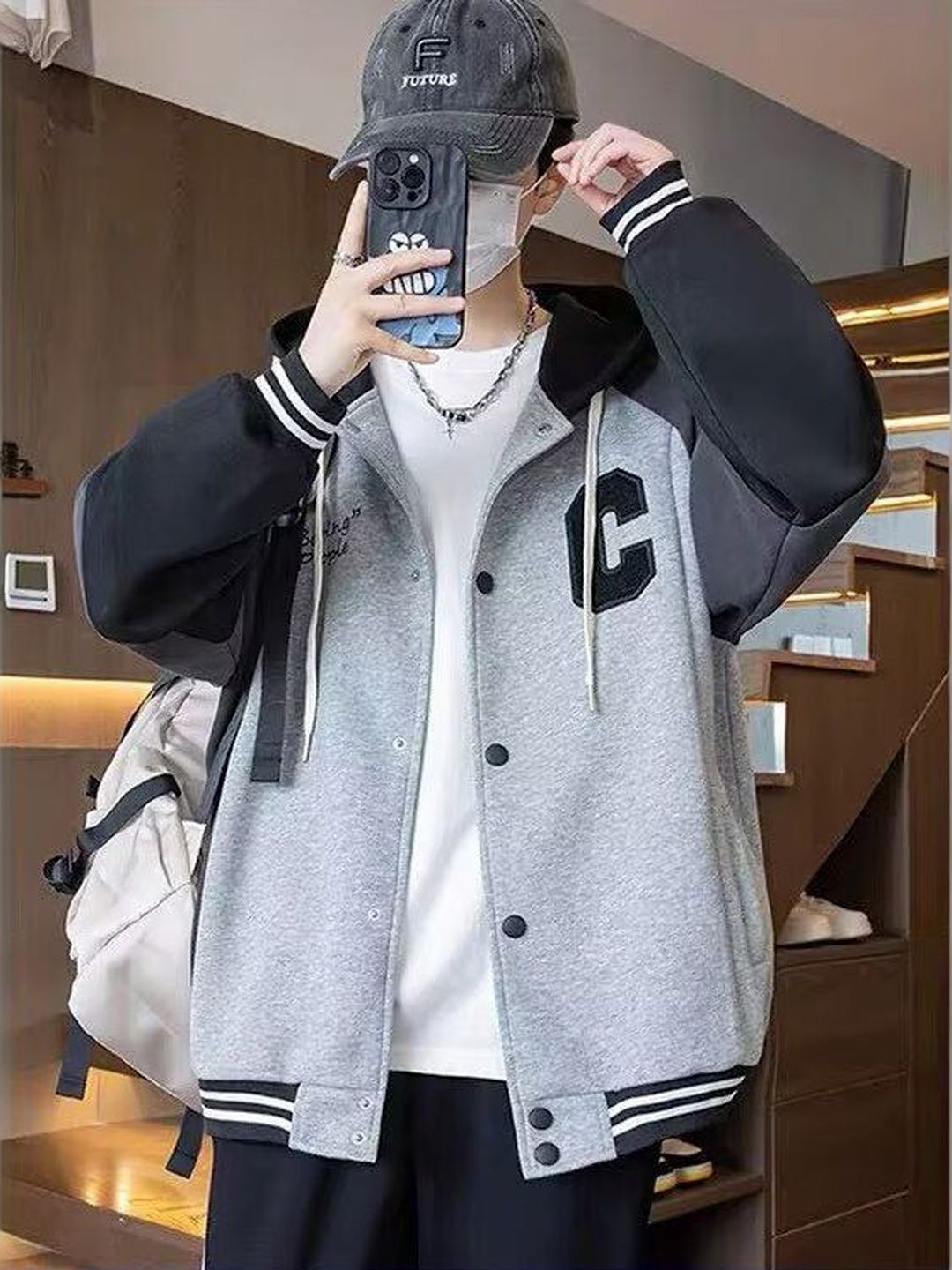 StyleCast x Revolte Men's Colourblocked Casual Hooded Jacket