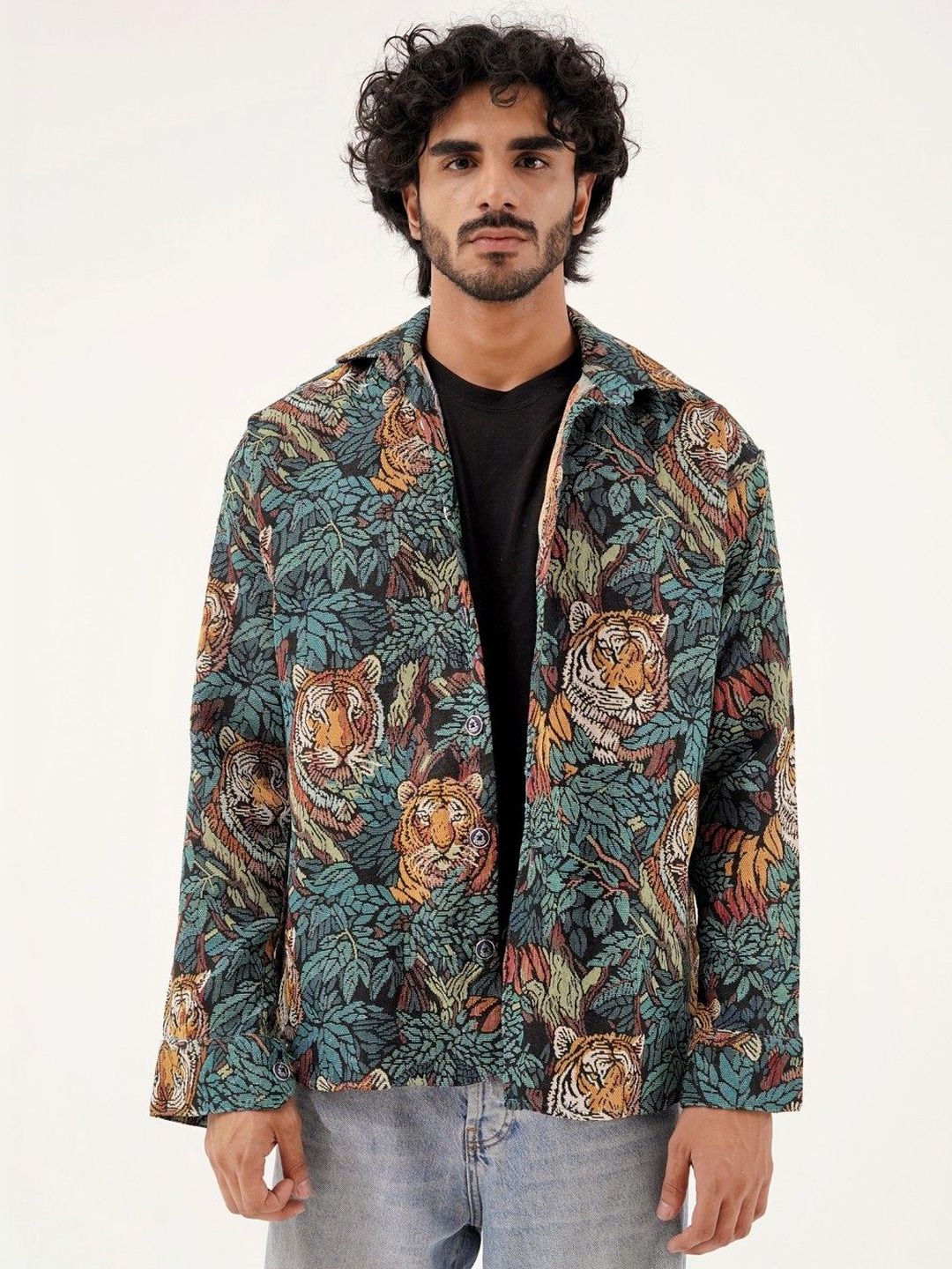 Clazzey Clazzey Men Jungle Royalty Printed Shackets