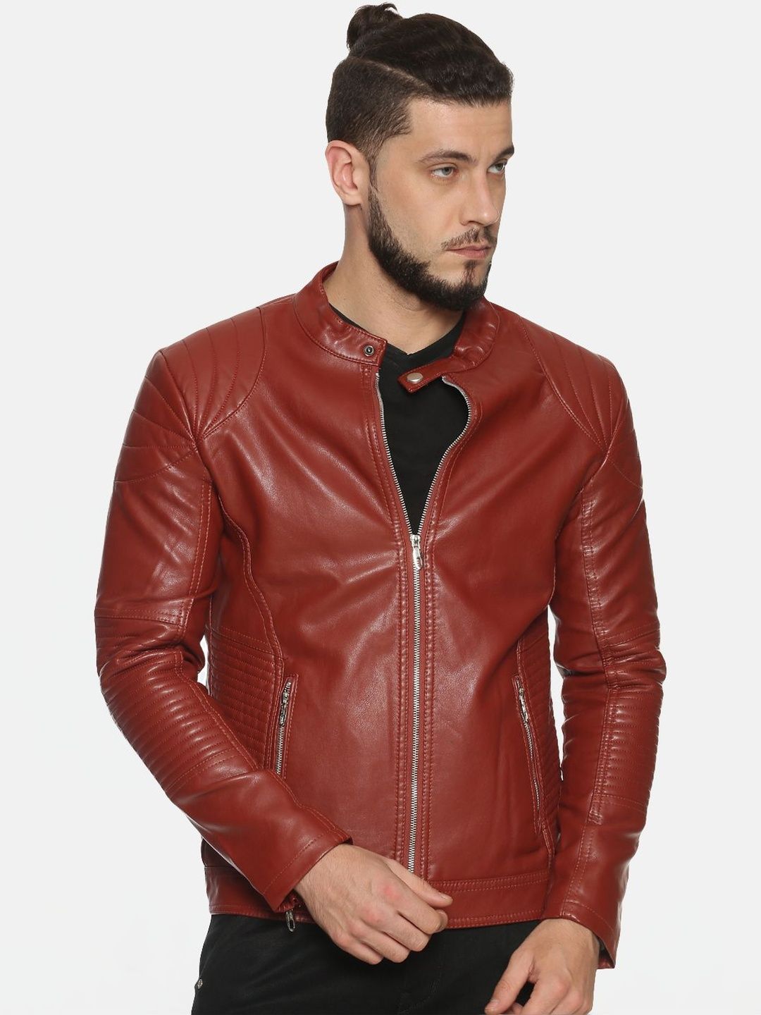 SHOWOFFFF Men Windcheater Biker Jacket