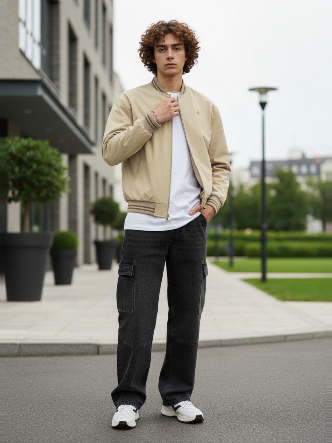 glitchez Contrast Trims Varsity Jacket