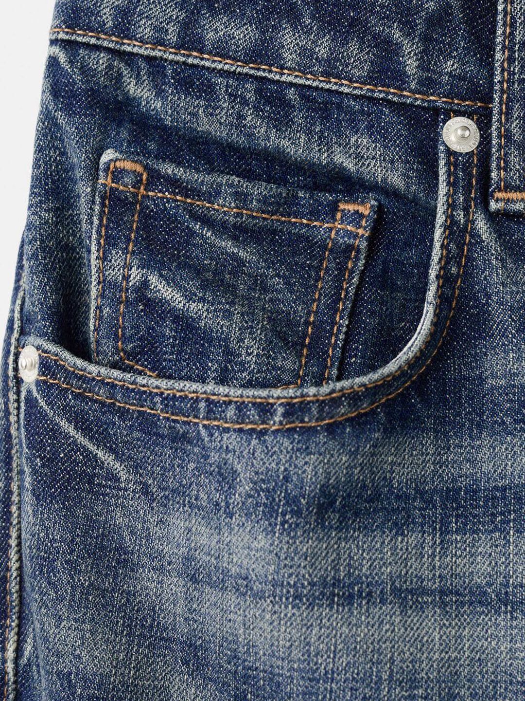Flared Mid-Rise Heavy Fade Stretchable Pure Cotton Jeans