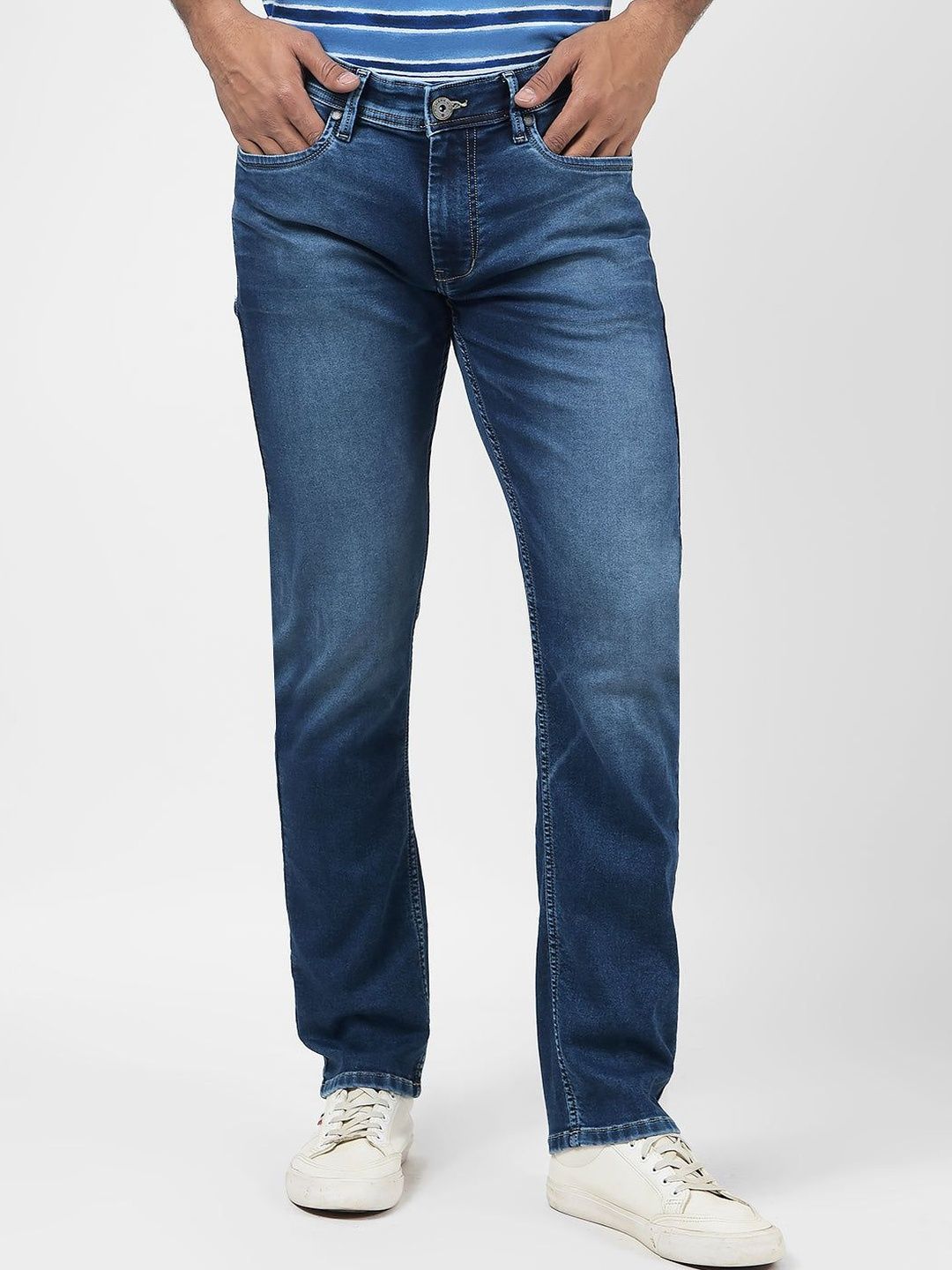 Numero Uno Men Skinny Fit Low-Rise Light Fade Stretchable Jeans
