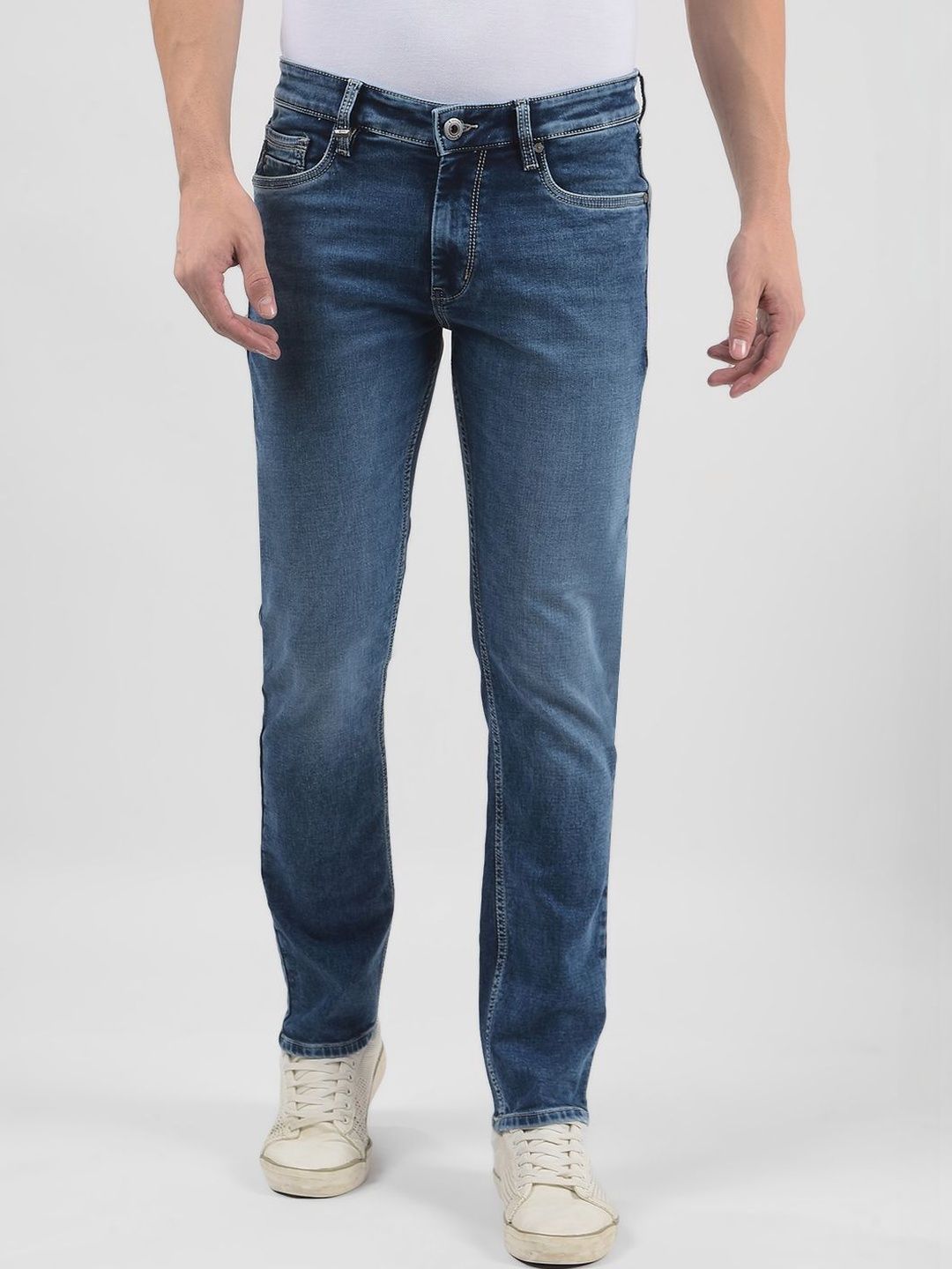 Numero Uno Men Skinny Fit Low-Rise Light Fade Stretchable Jeans