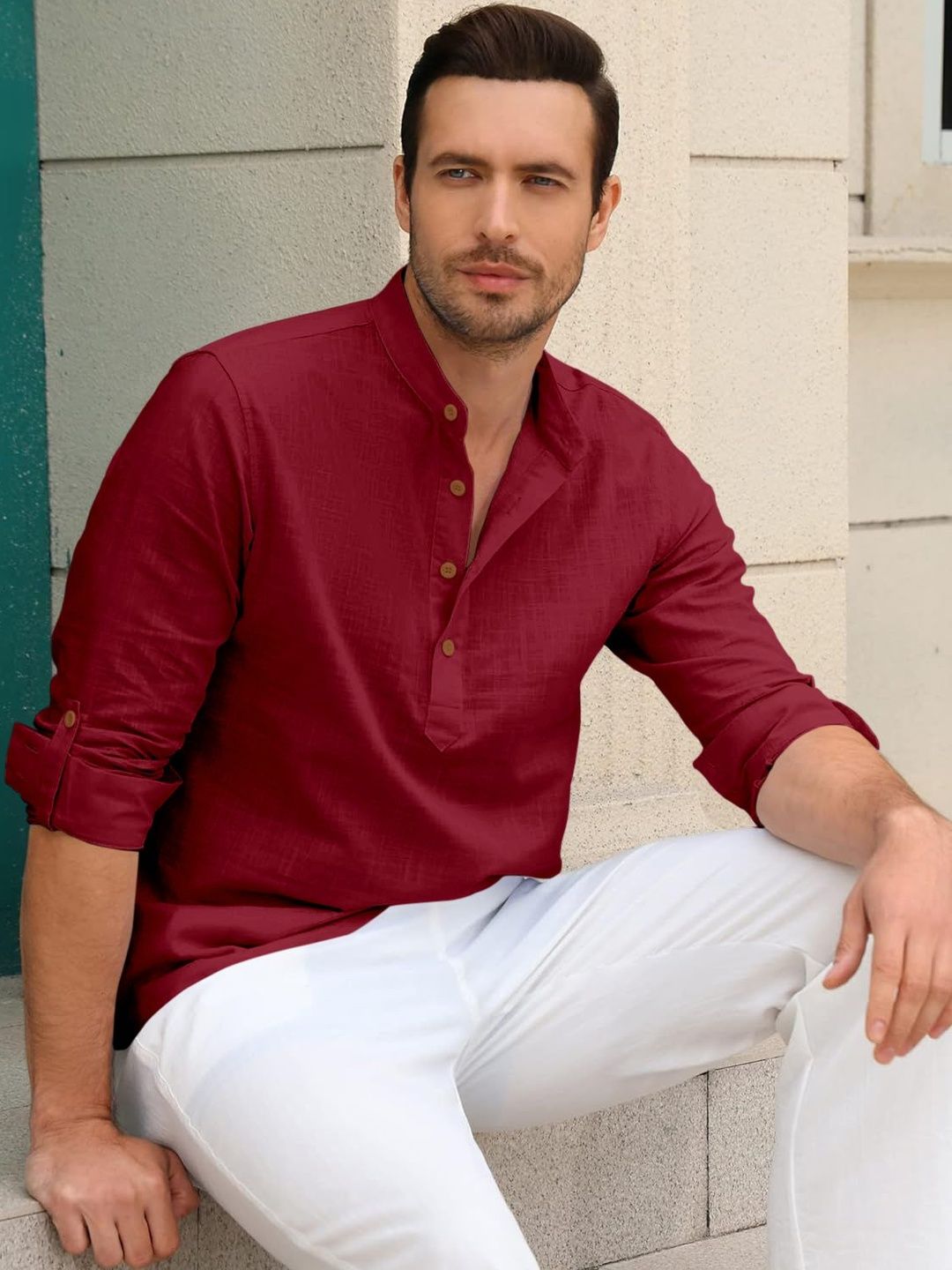 ZELINCO Men Thread Work Kurta