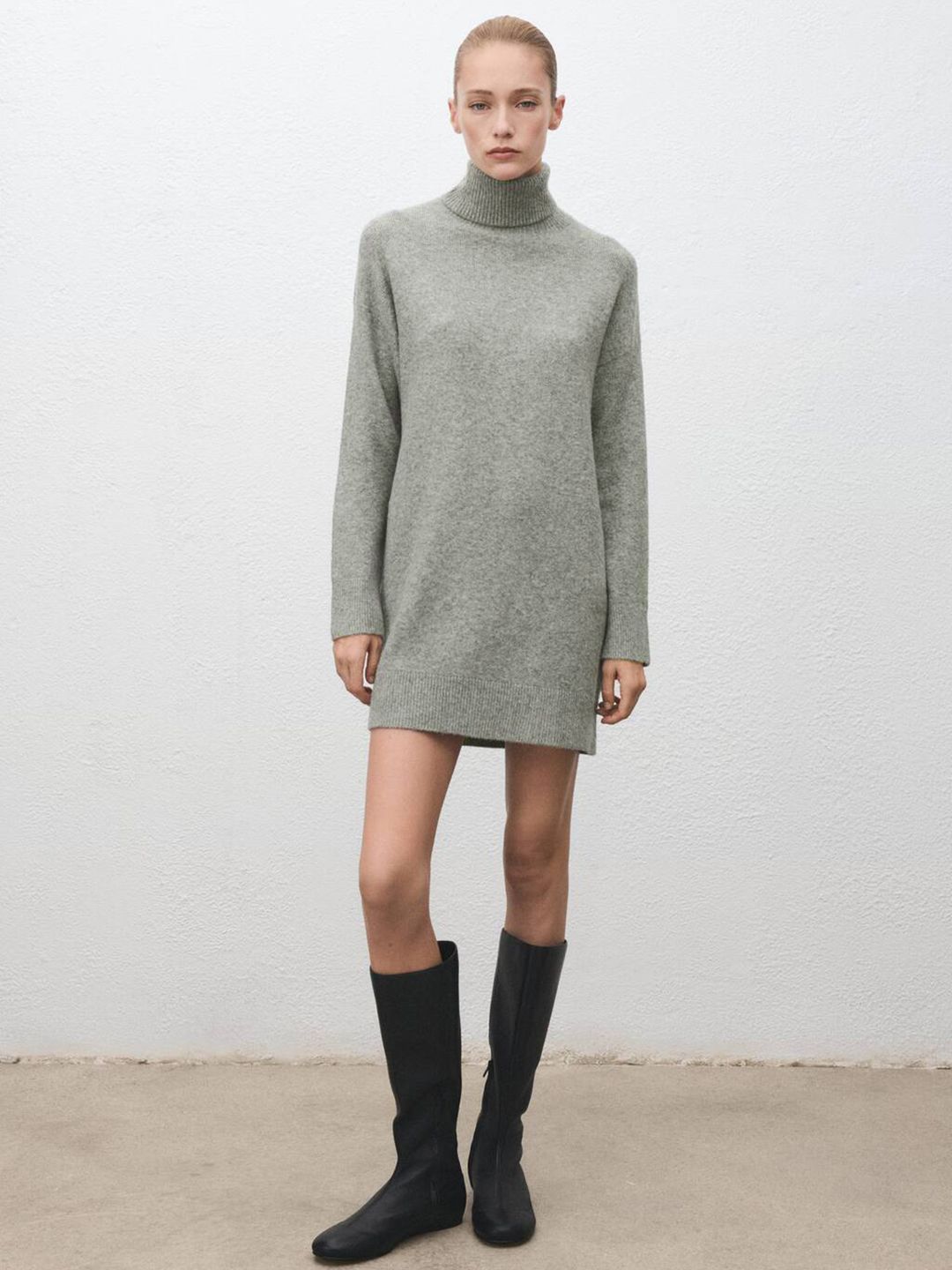 Turtle Neck Mini Shift Dress