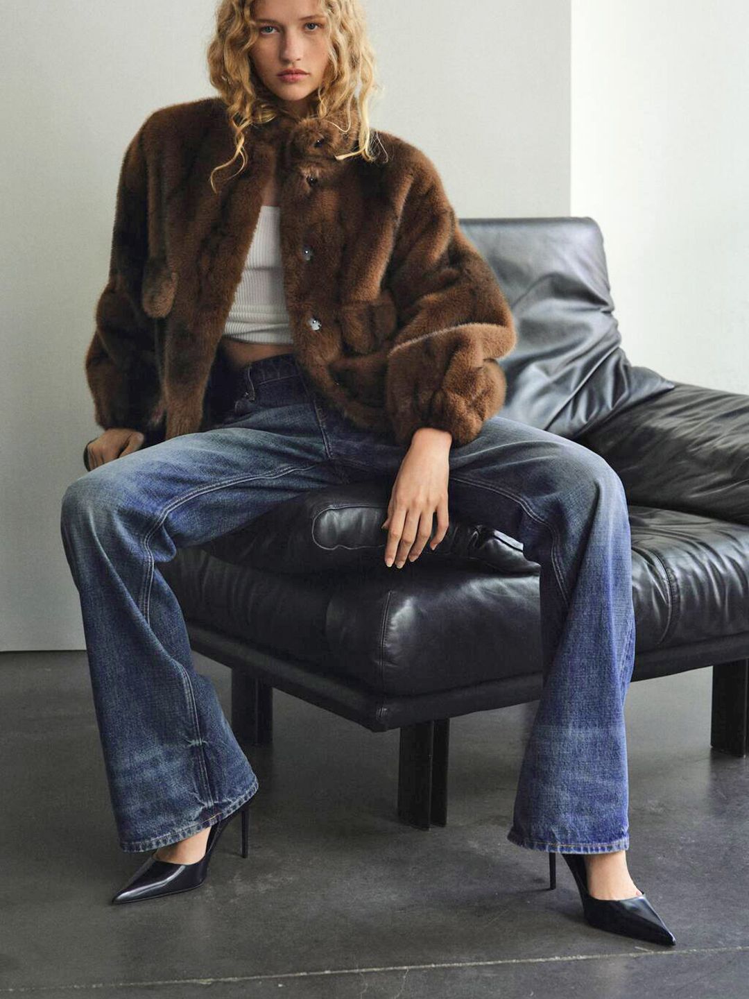 Flared Mid-Rise Heavy Fade Stretchable Pure Cotton Jeans