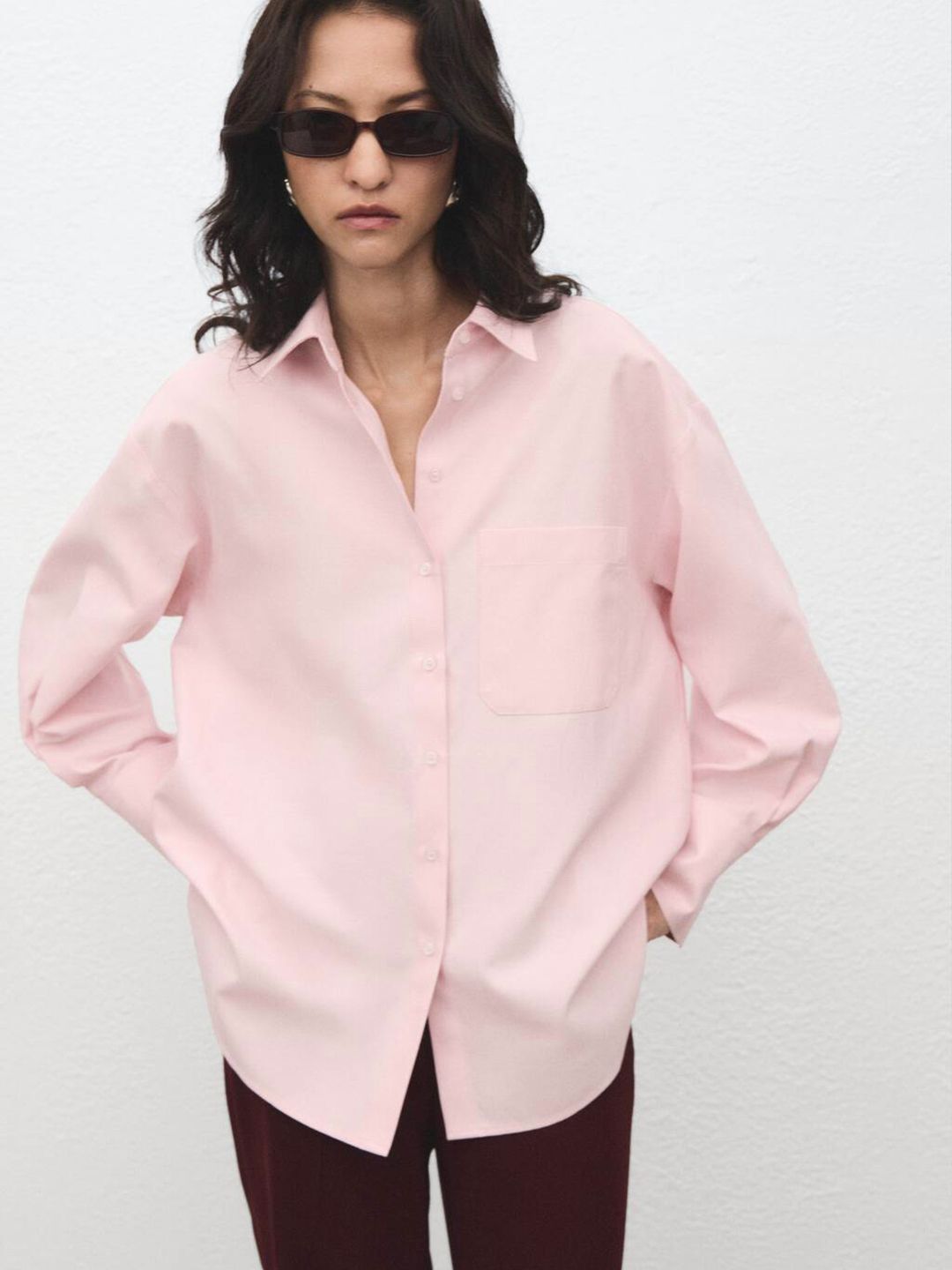 Spread Collar Casual Shirt
