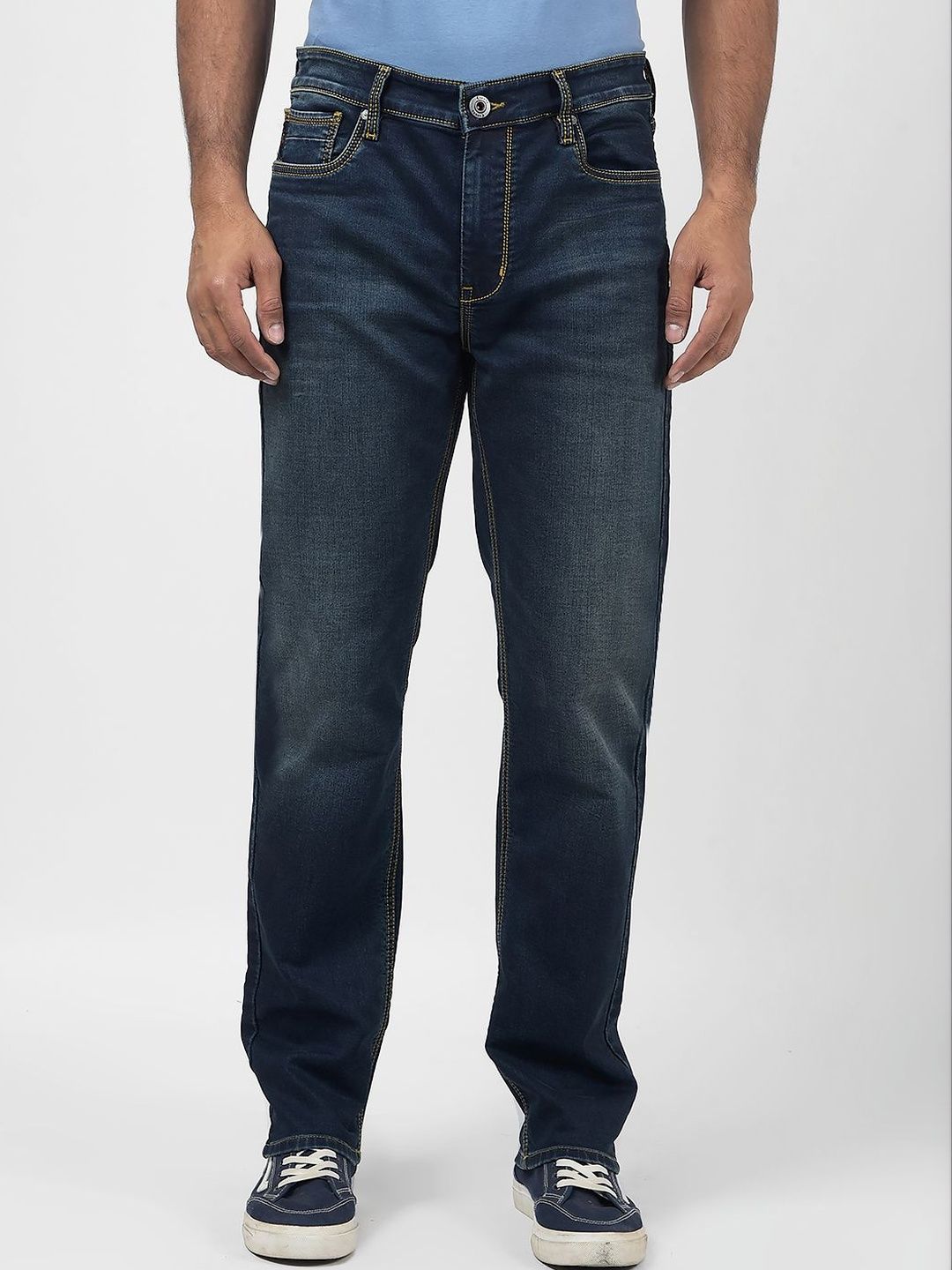 Numero Uno Men Slim Fit Mid-Rise Light Fade Stretchable Jeans