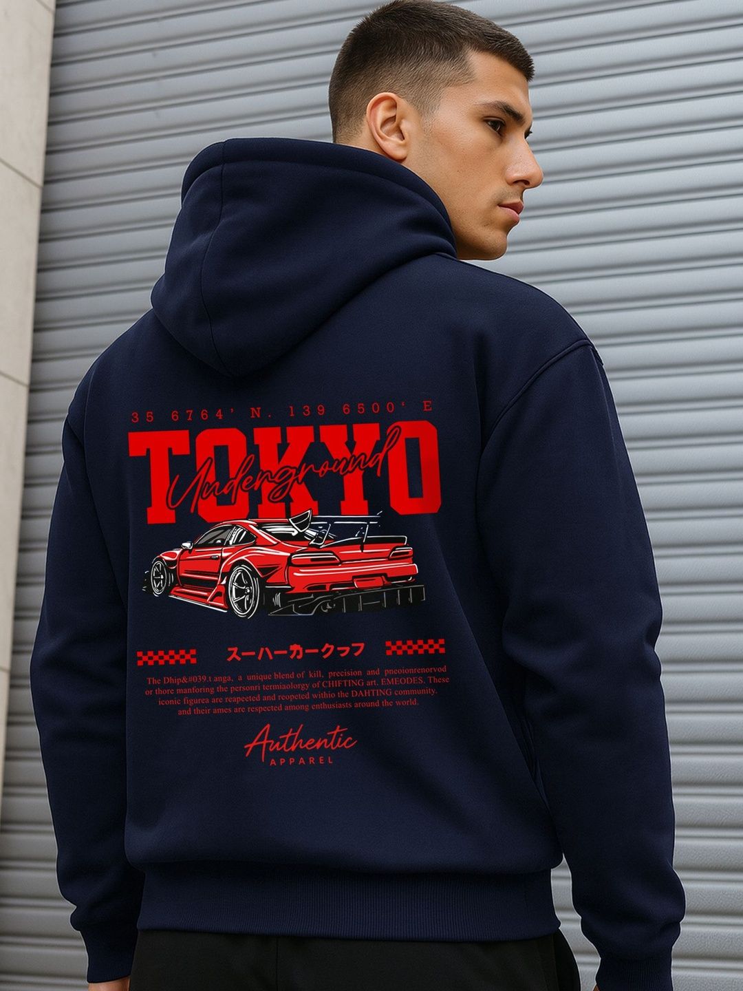 JUMPCUTS Men Printed Hooded Sweatshirt