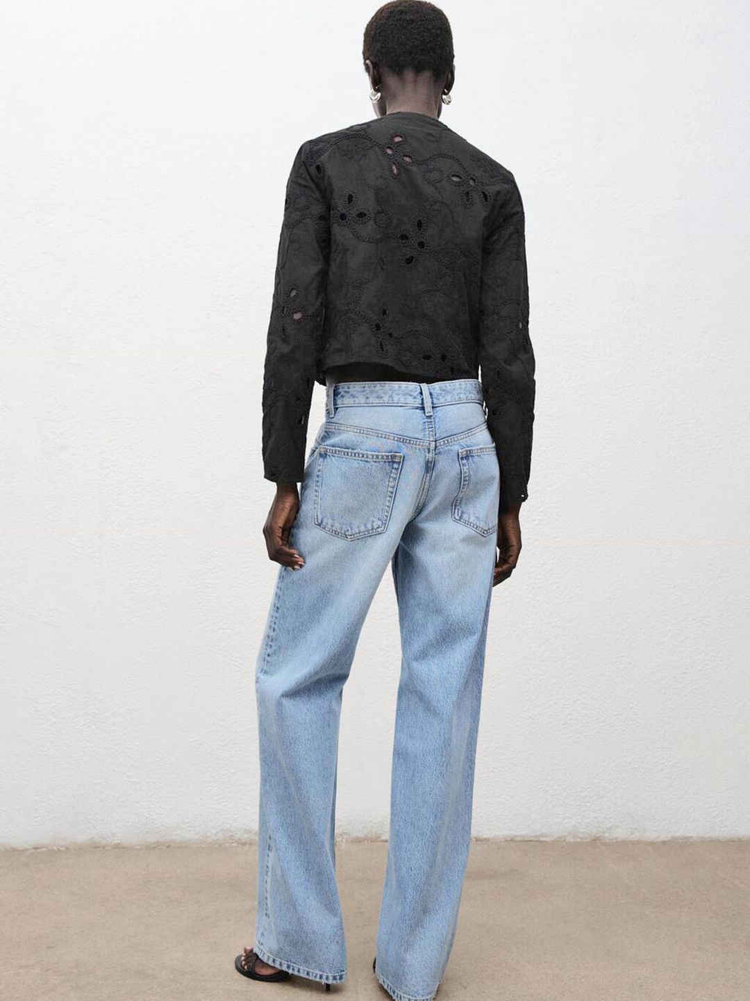 Floral Embroidered Open Knit Casual Shirt