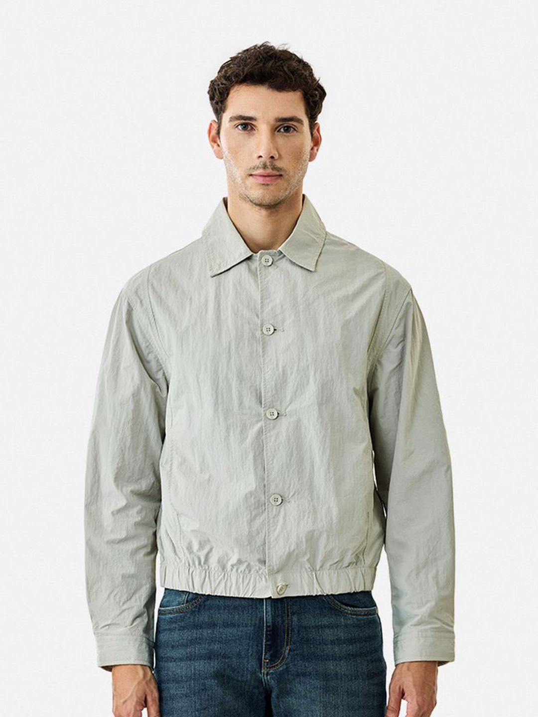 Snitch Light Grey Plain Jacket