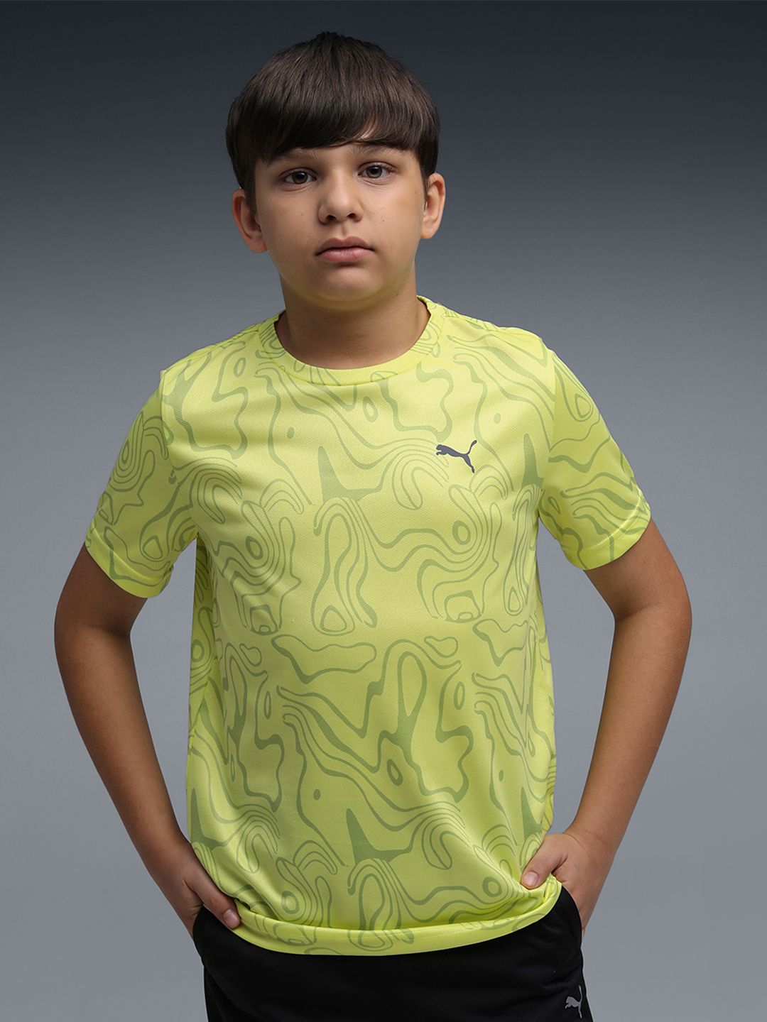 Puma Puma Sprint Boys All-Over-Print Sweat-Wicking Tee