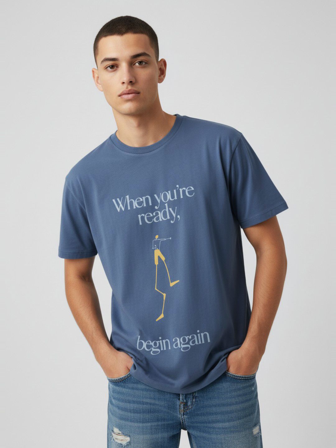 glitchez Typography Printed Pure Cotton T-shirt