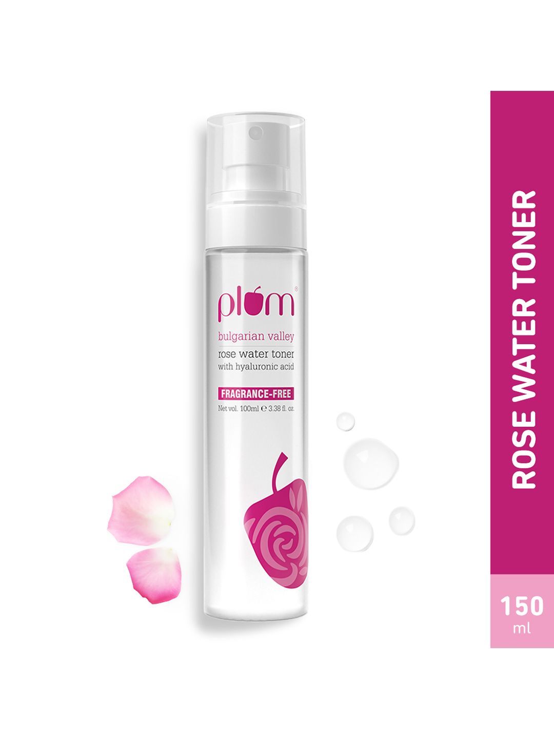 Plum Bulgarian Valley Rose Water Spray Toner With Hyaluronic Acid To Hydrate Skin - 100 ml