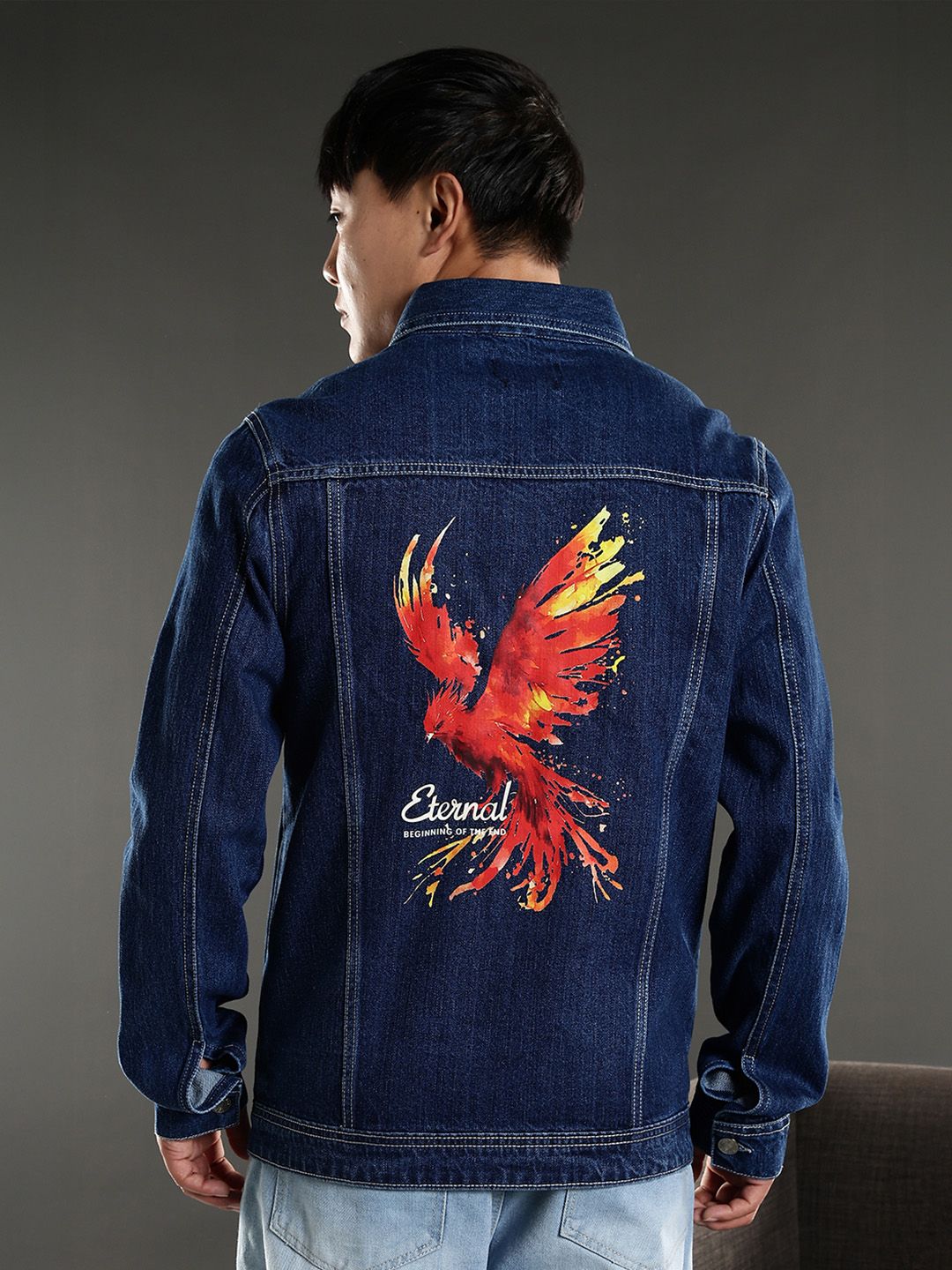 Eszett Men Printed Denim Jacket