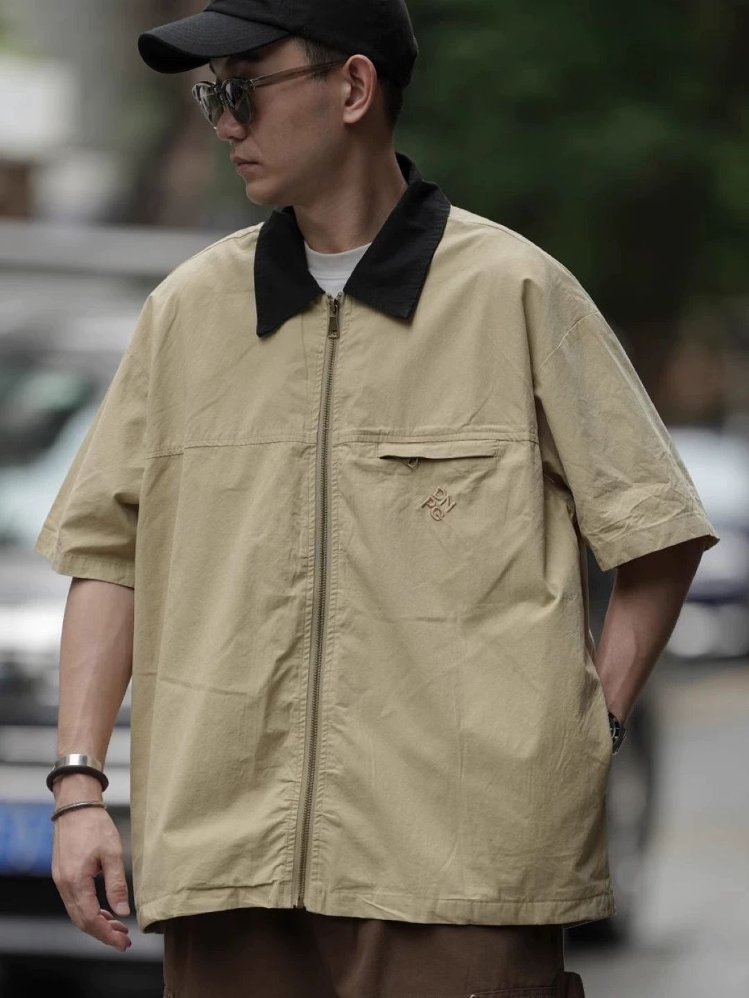 KPOP Men Open Front Jacket with Embroidered