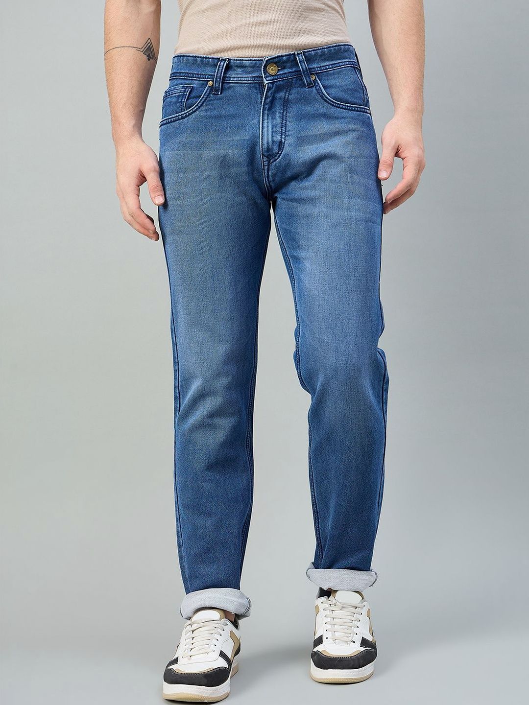 Duke Men Regular Fit Mid-Rise Light Fade Jeans