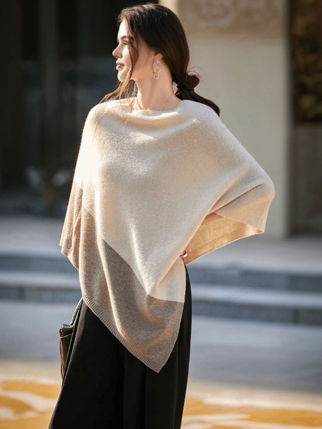 HERE&NOW Women Colourblocked Poncho
