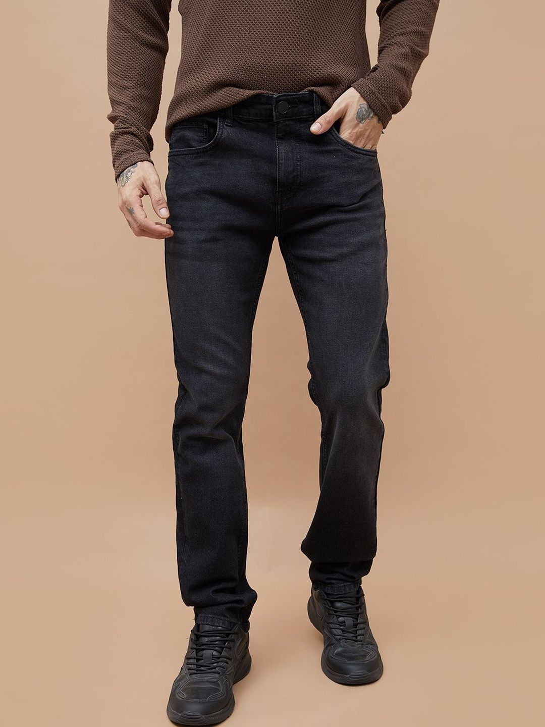 Fame Forever by Lifestyle Men Straight Fit Mid-Rise Light Fade Stretchable Jeans