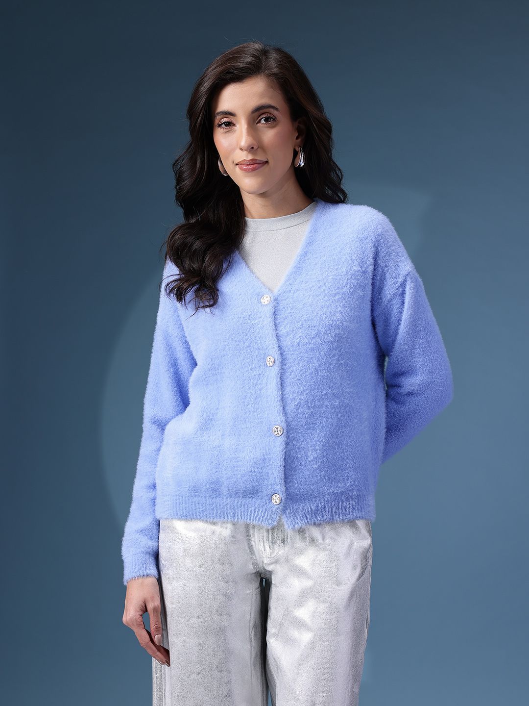 THE TOÉ Eltz Shaggy Cardigan light blue THE TOE シャギーガーデン Eltz Shaggy Cardigan 【公式通販】