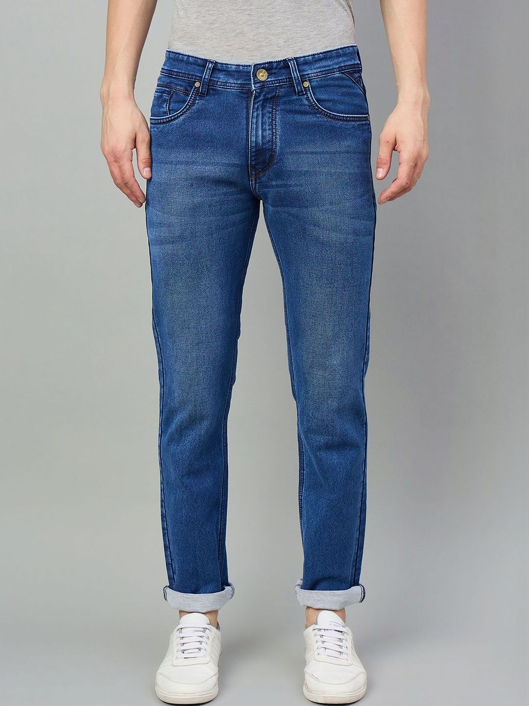 Duke Men Regular Fit Mid-Rise Light Fade Jeans