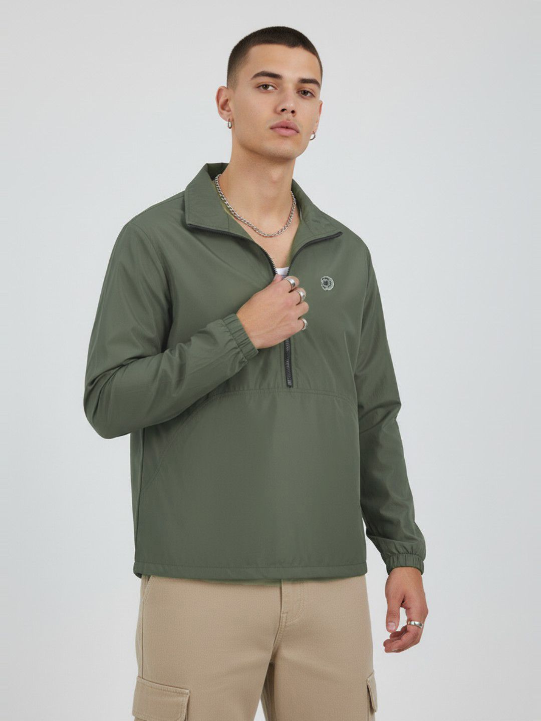 glitchez Mock Collar Regular Fit Tailored Jacket