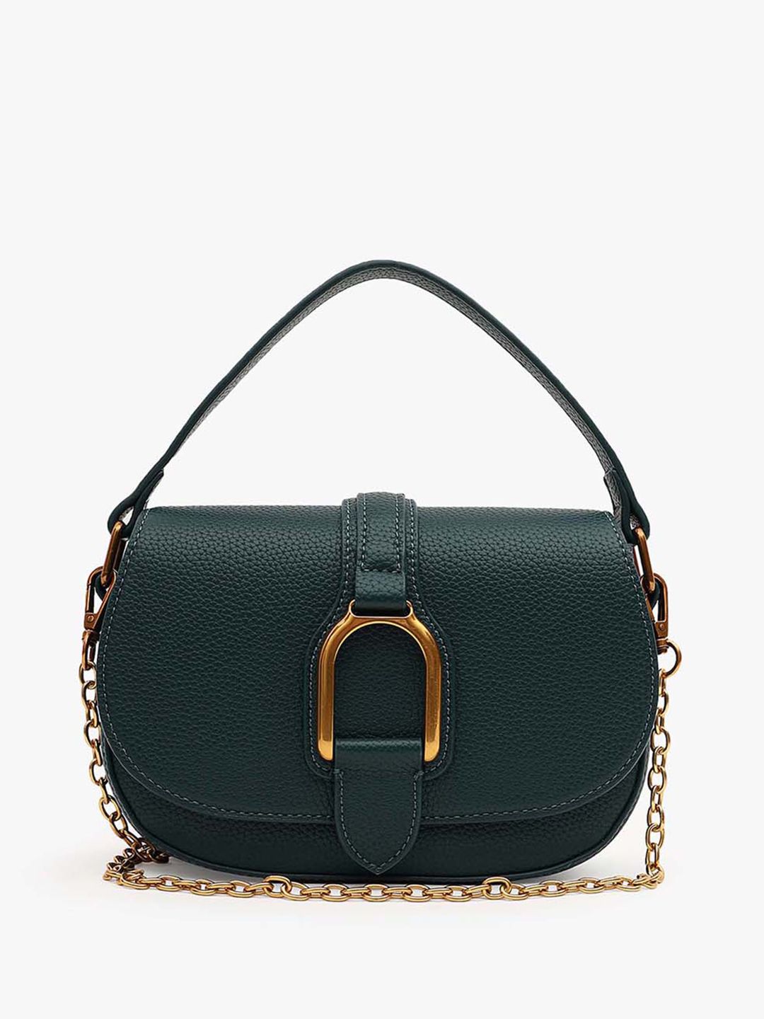 Women Textured Shoulder Bag Kazo Women Textured Structured Buckle Detail Shoulder Bag