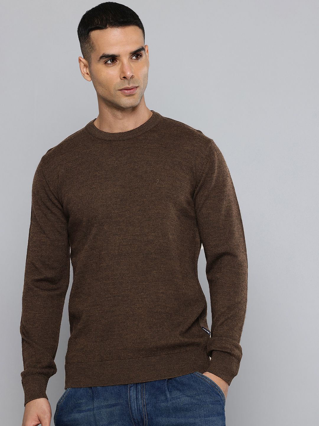 Indian Terrain Round Neck Knitted Woollen Pullover
