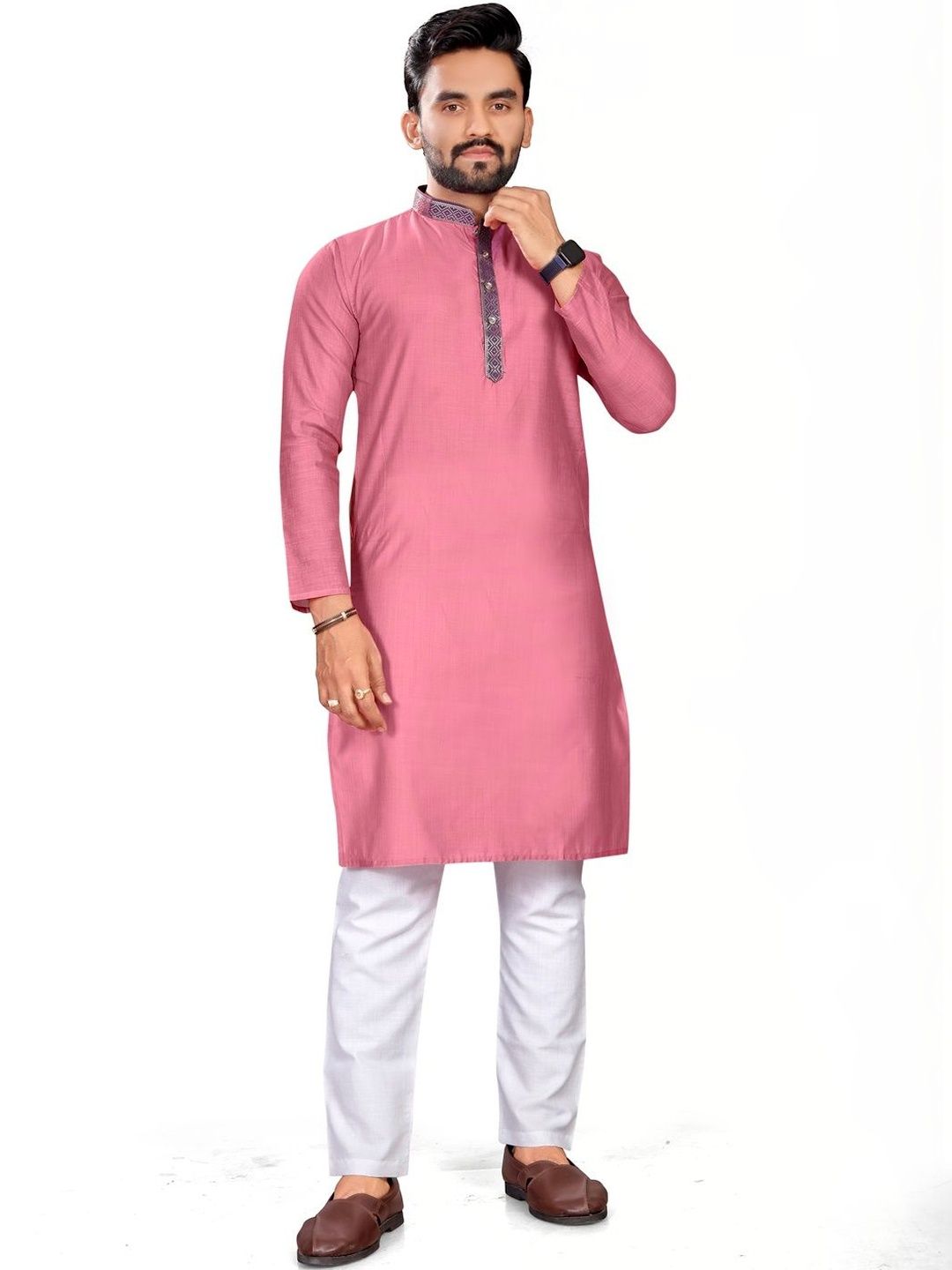 WELL TEX Men Jacquard Kurta